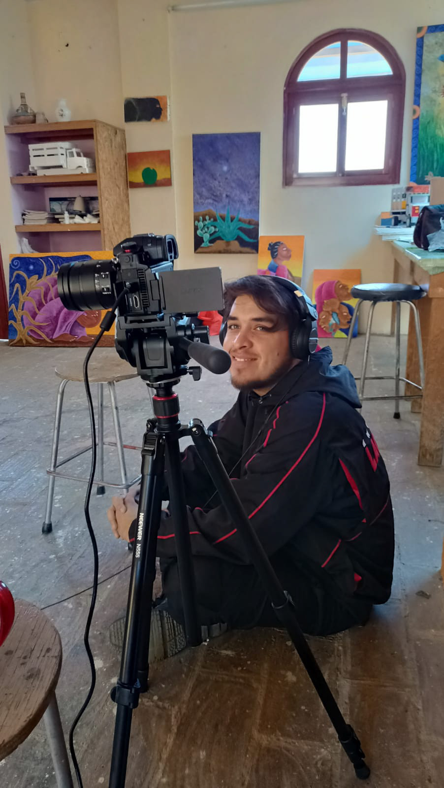 Fotografía durante el rodaje las entrevistas del proyecto Tamayo Total (Oaxaca, 2023).