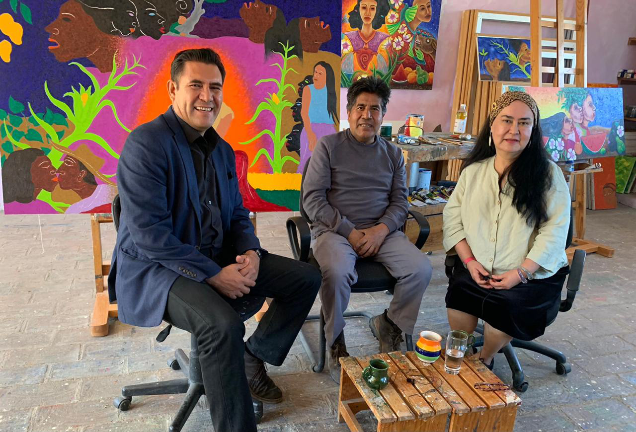 Fotografía durante el rodaje las entrevistas del proyecto Tamayo Total (Oaxaca, 2023).