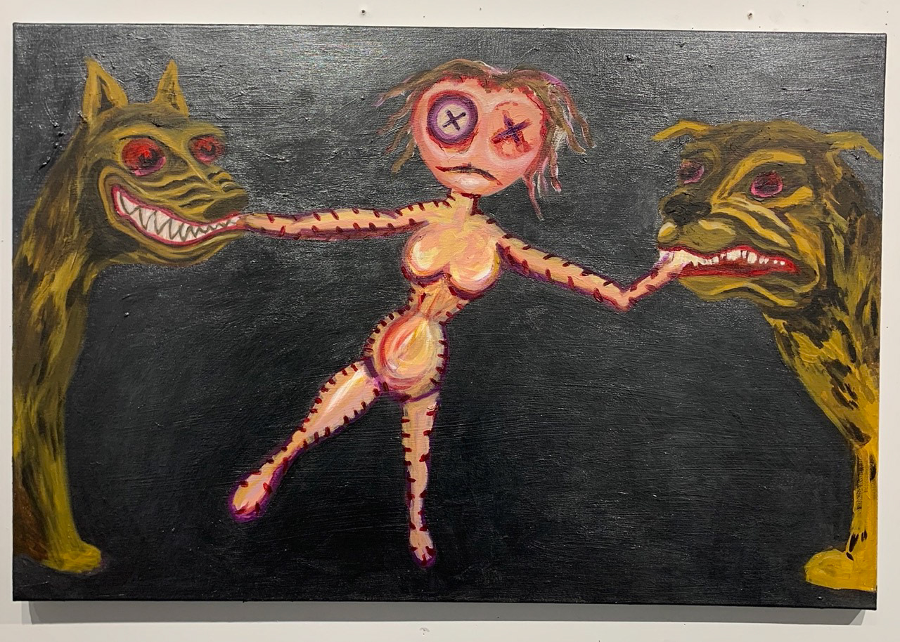 “Two Dogs” - Acrylic on Canvas 30” x 48”