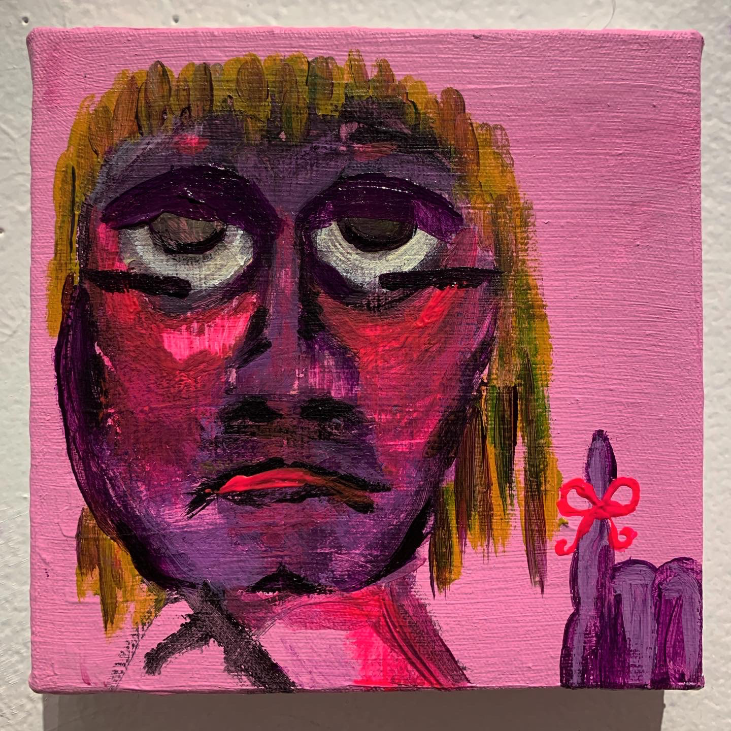 “I Promise” - Acrylic on Fabric - 4” x 4”