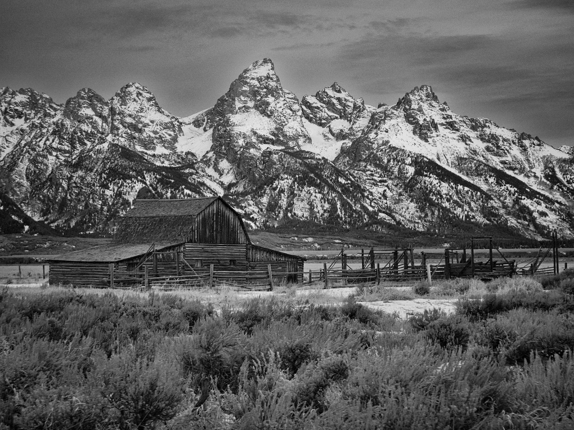 Mormon Barn, Monochrome, Wyoming