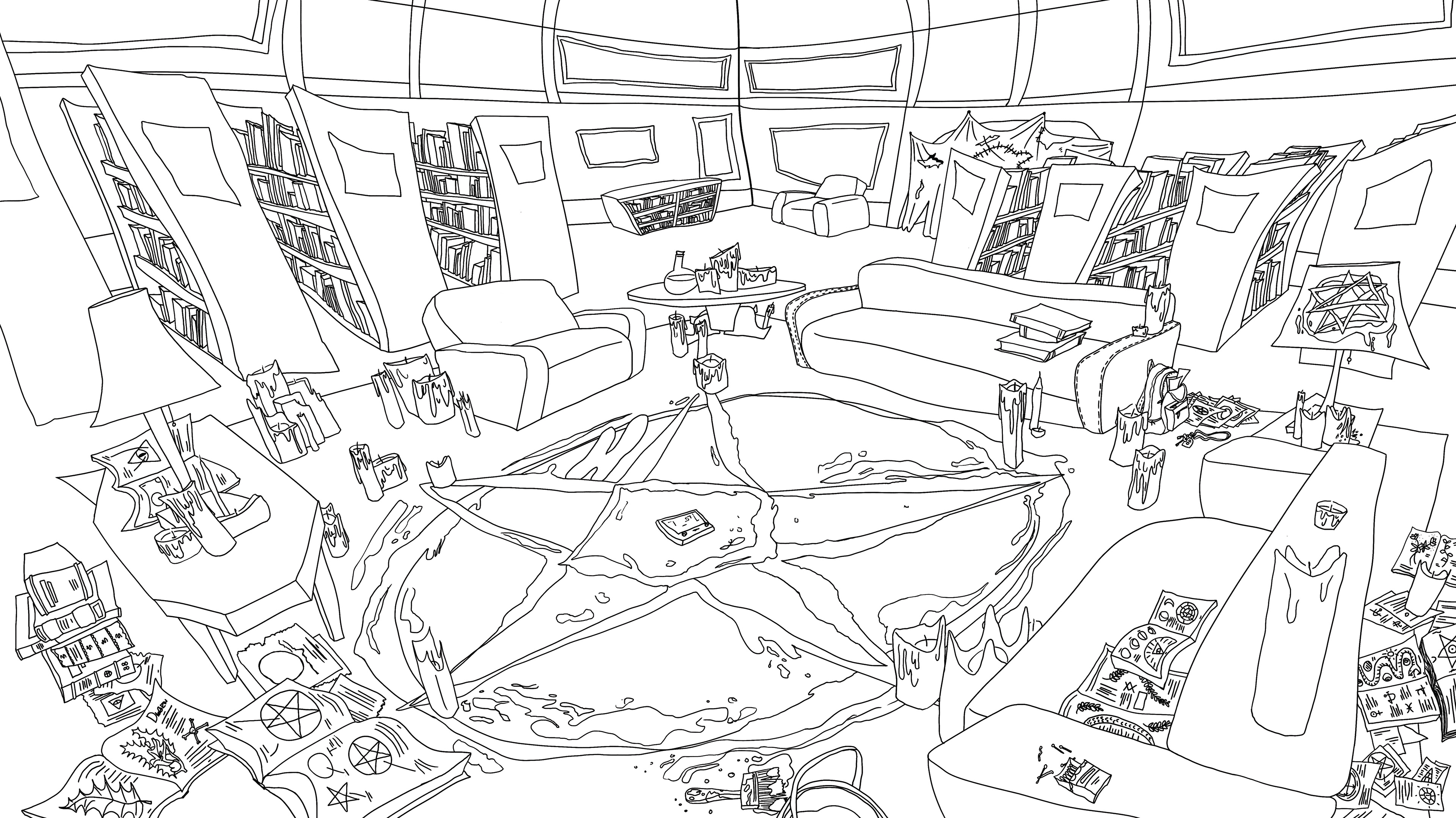 First version of linework without characters