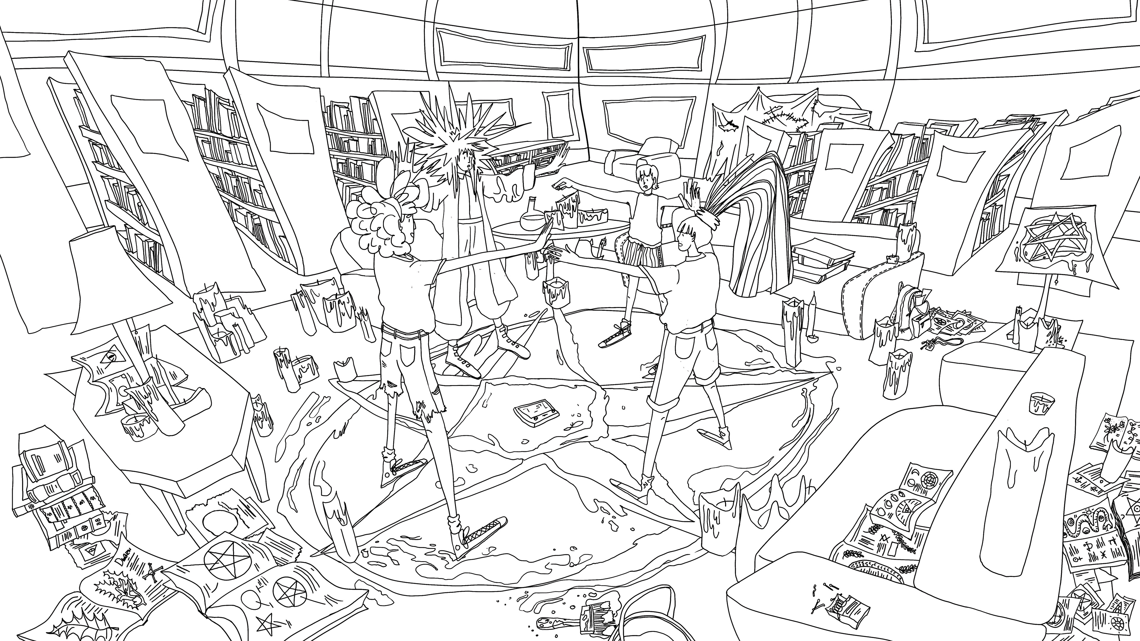 First version of linework with characters