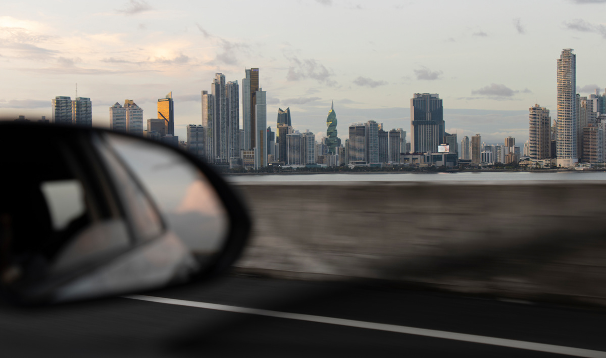 Fine art photo of Panama City from the car window