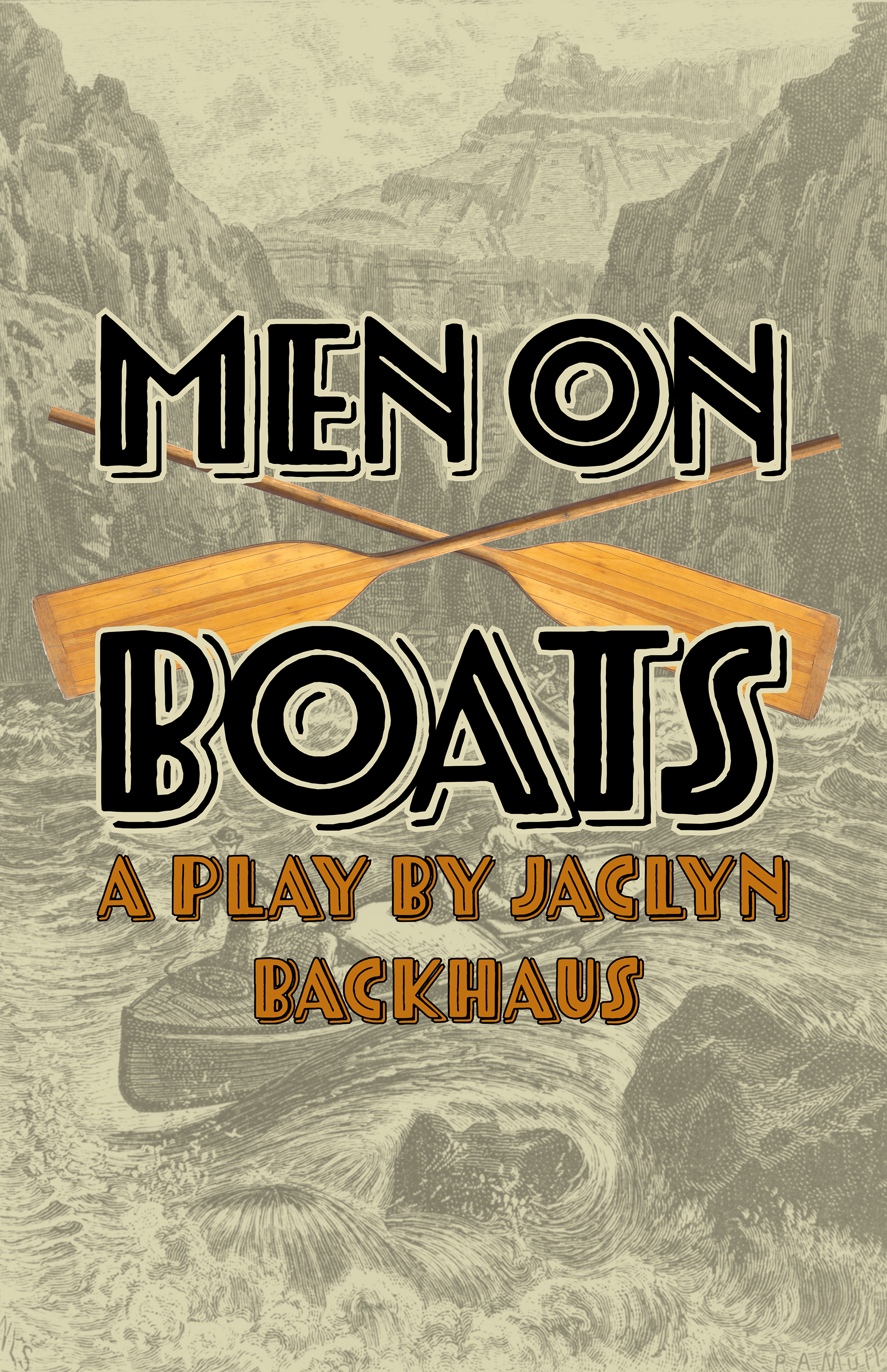 Poster Treatment for Men on Boats (unproduced), Prescott Center for the Arts