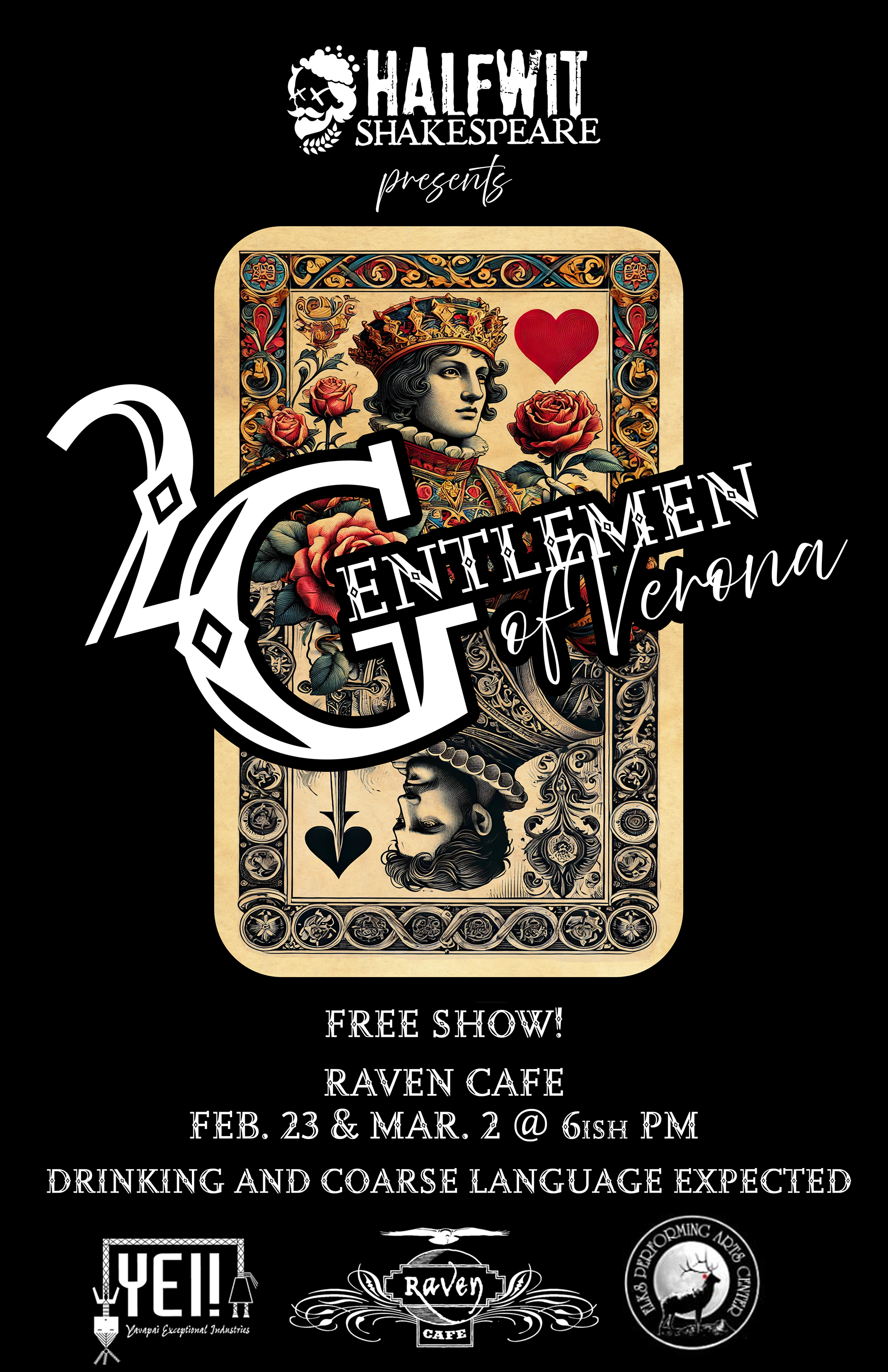 Poster for Two Gentlemen of Verona, Halfwit Shakespeare
