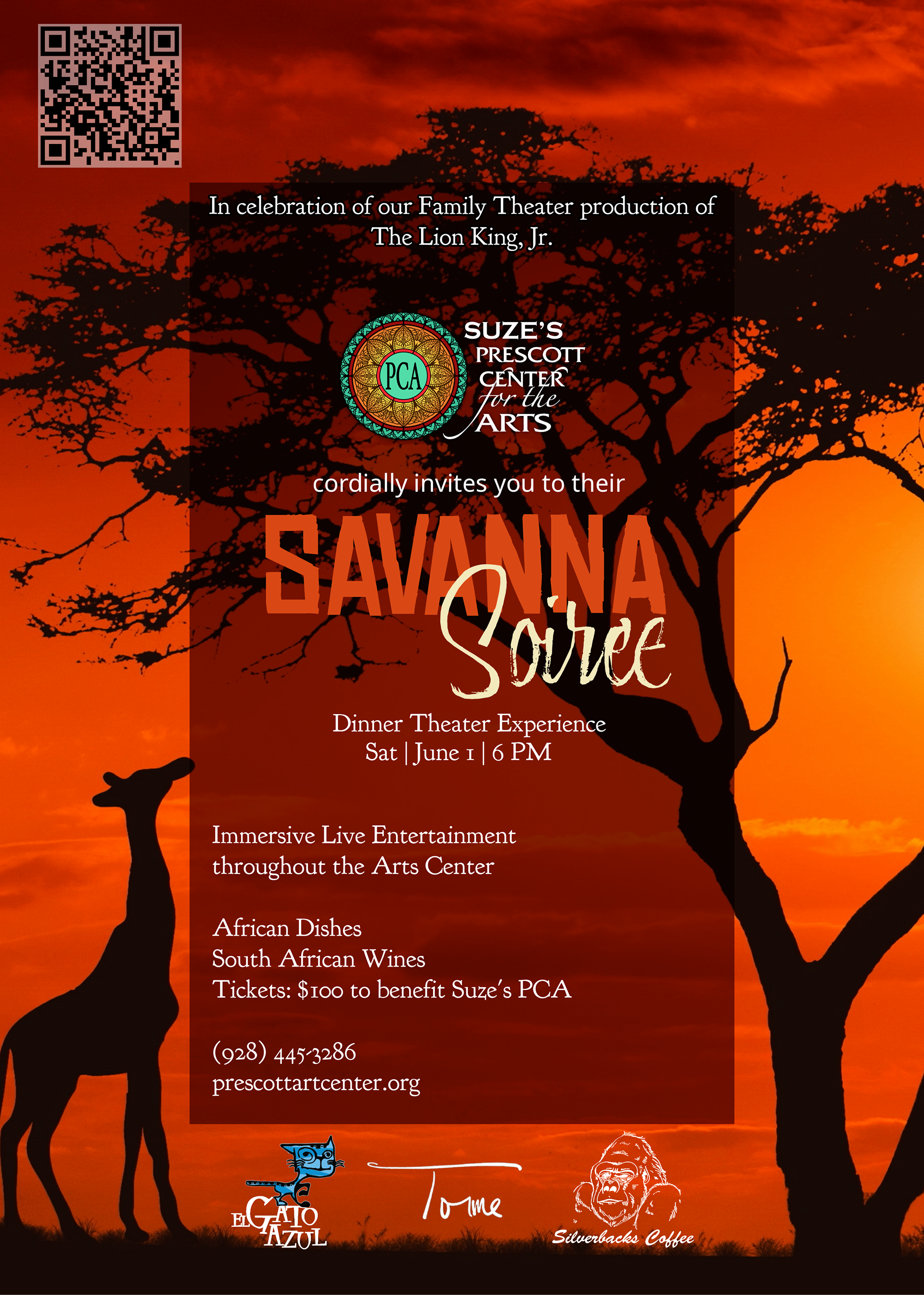 Poster for Savanna Soiree, Prescott Center for the Arts
