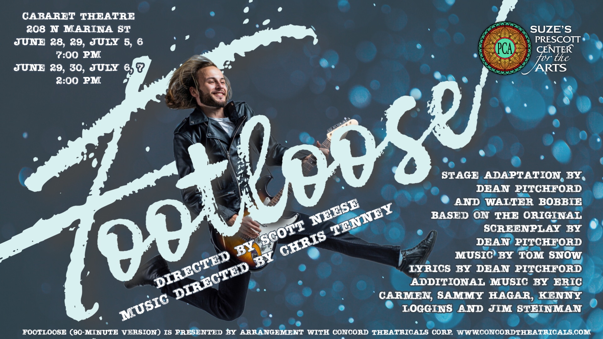 TV Graphic for Footloose, Prescott Center for the Arts