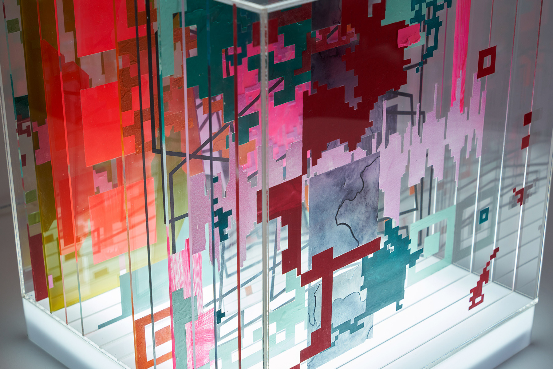 Merryn Trevethan lightbox artwork abstract painting qr codes