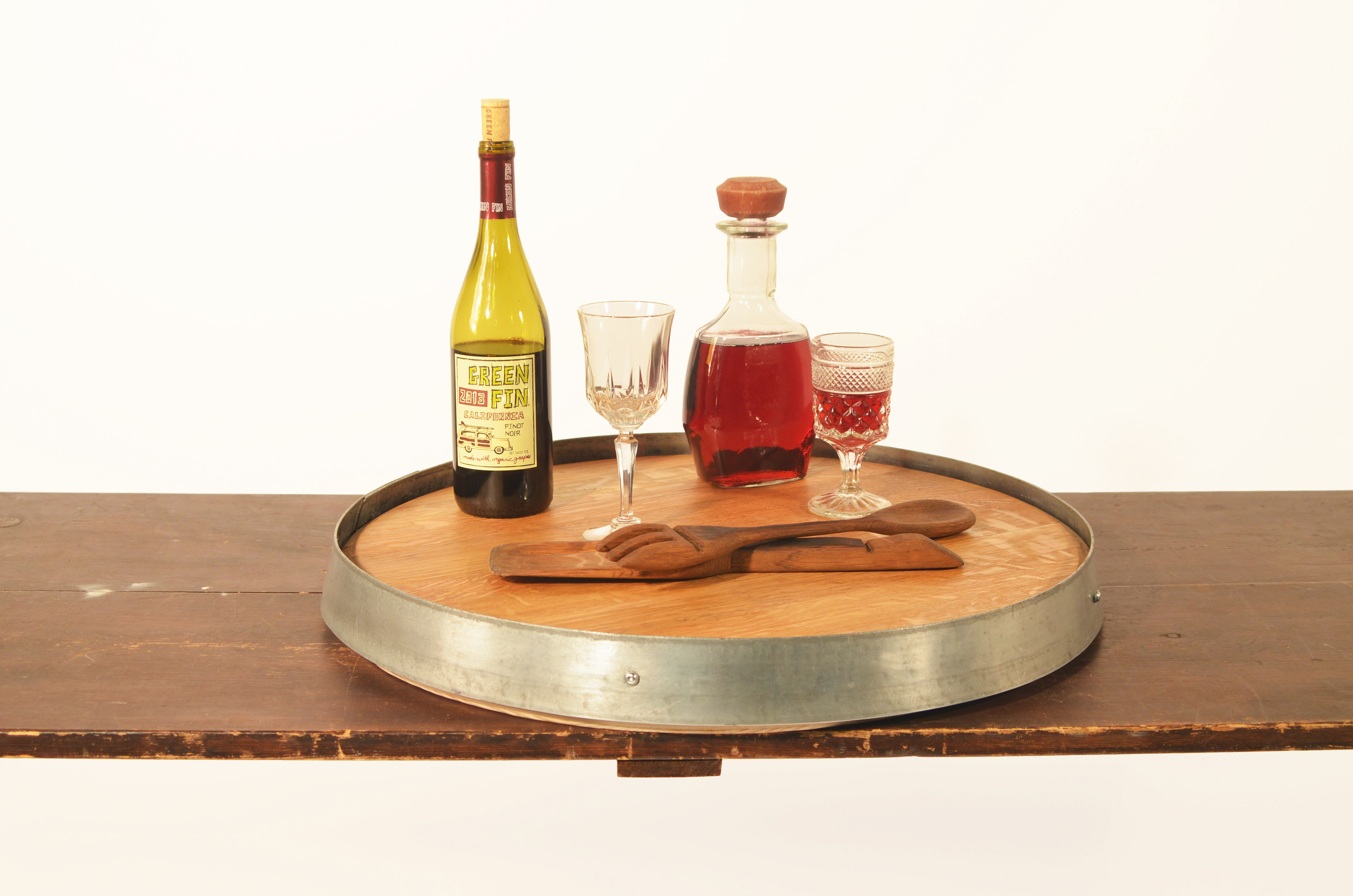 Wine Barrel Top - Lazy Susan