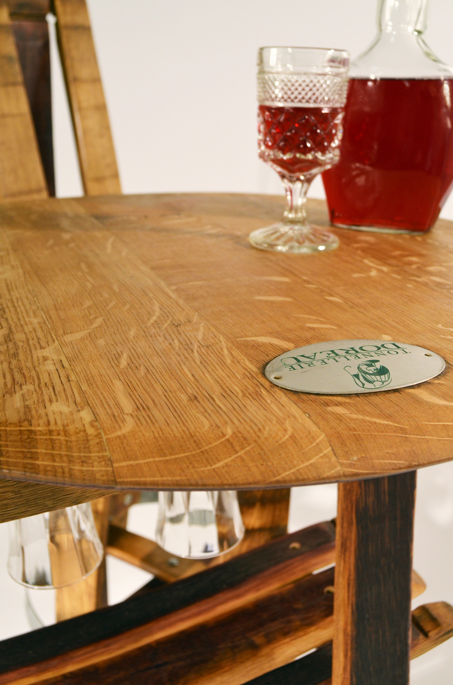 White Oak Barrel Top Table