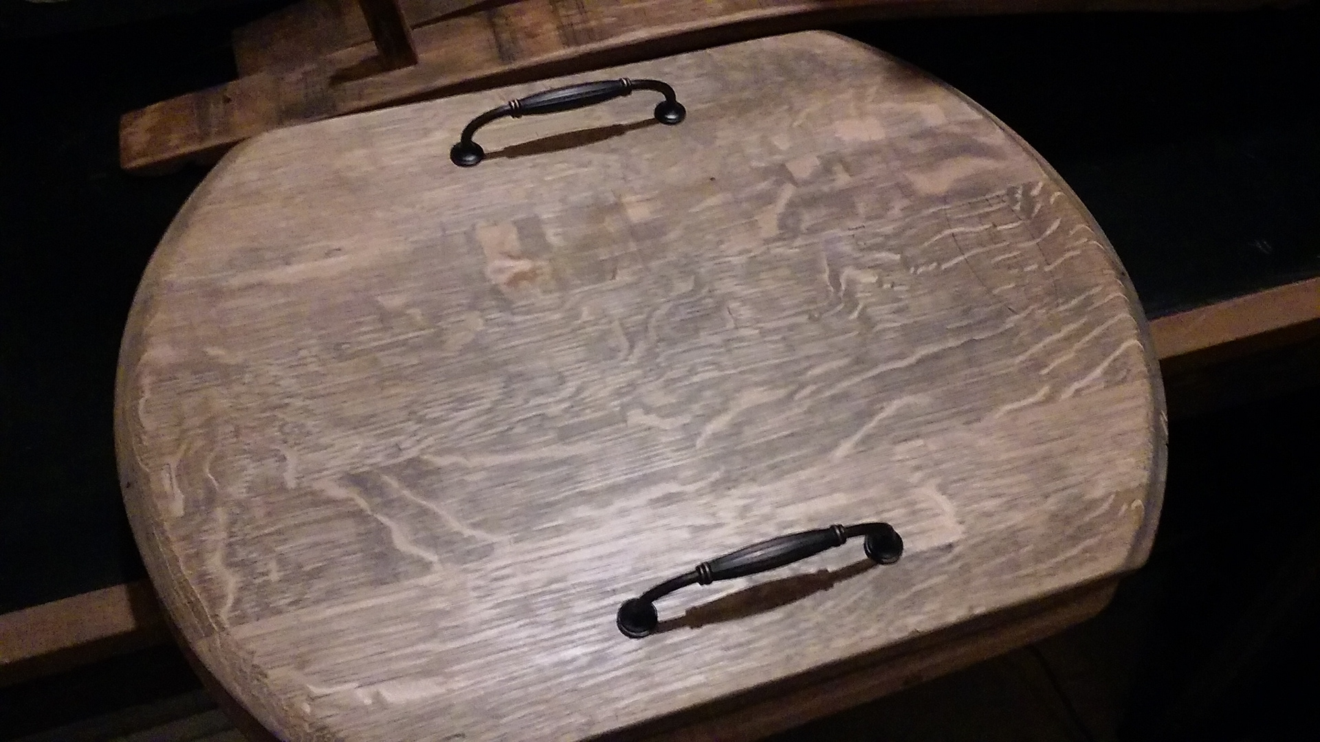 Wine Barrel Top Serving Tray