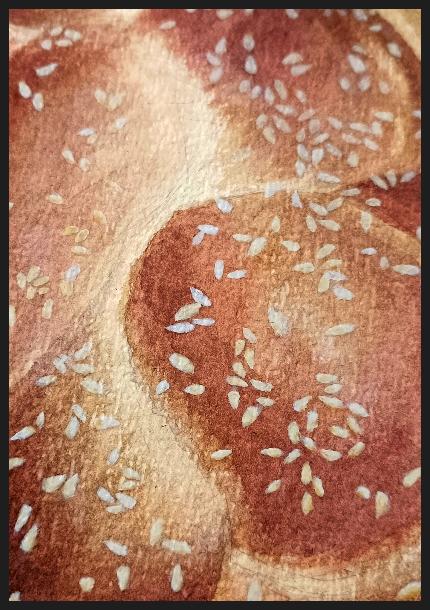 Watercolor Challah zoomed-in