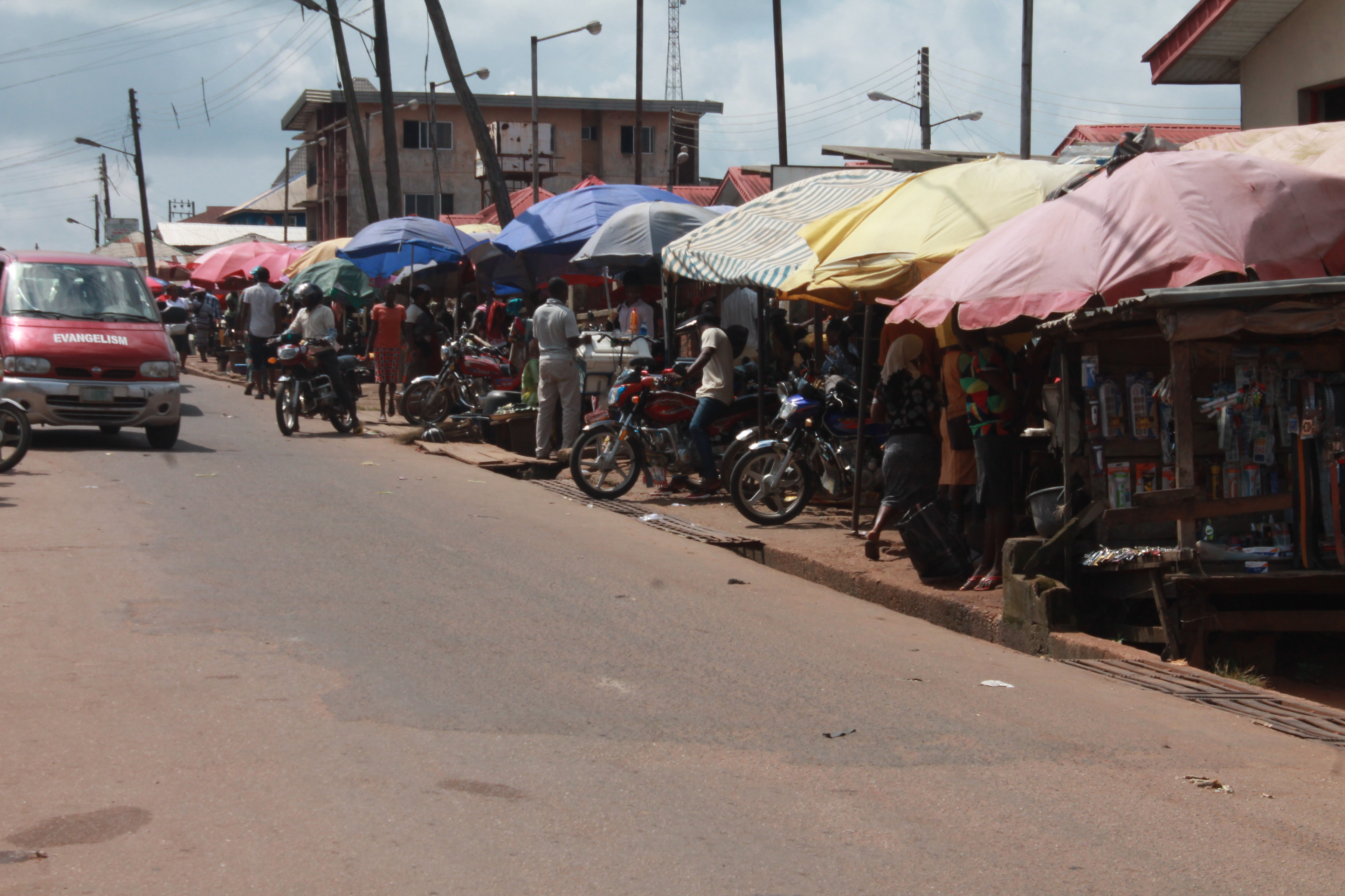 Business center of Oba Ile, Ondo, where the town comes to make majority of their purchases. Oba Ile, Ondo, Nigeria ’17