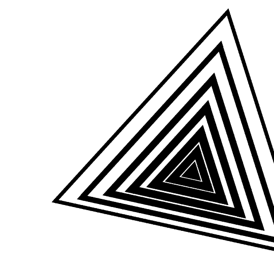 "centered," exercise for 4.053: visual communication fundamentals, illustrator drawing using only black triangles