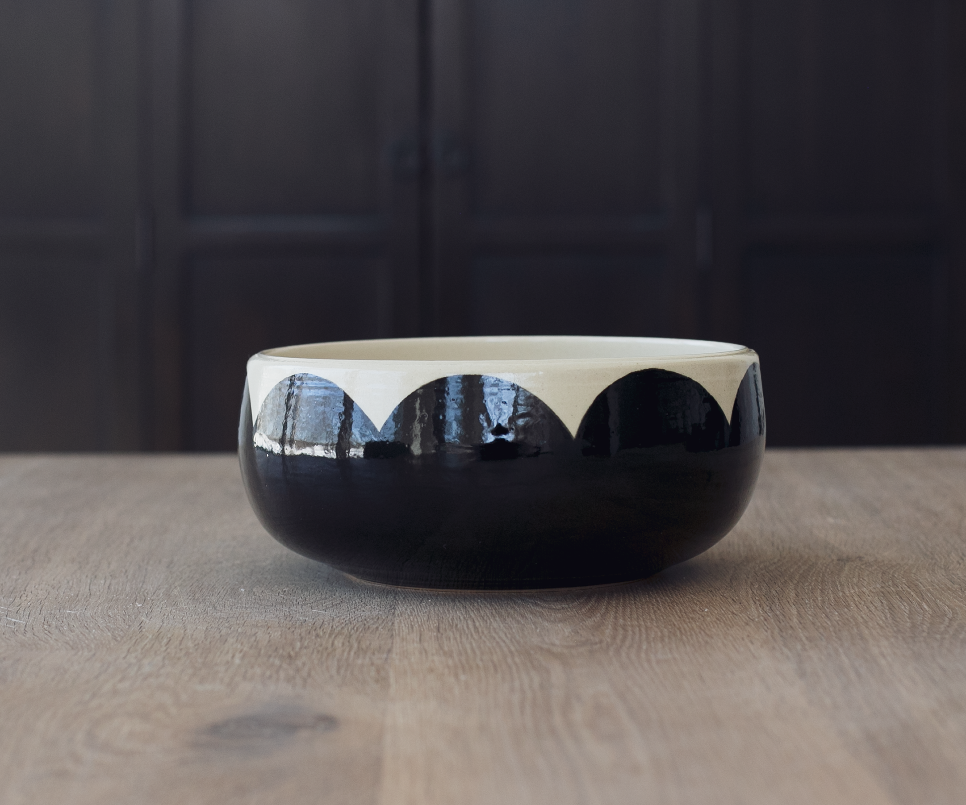 Black Scallop Fruit Bowl - SOLD