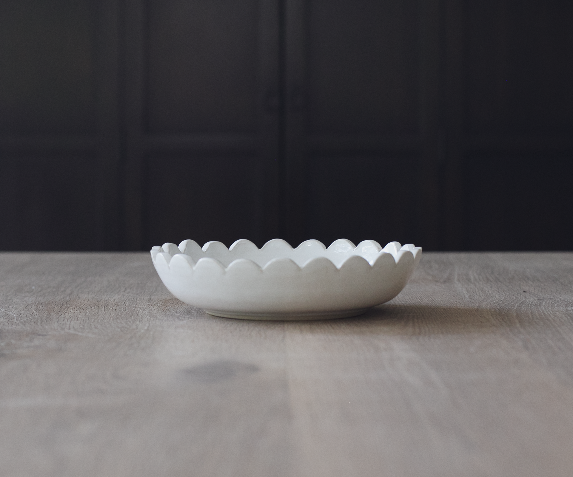 Small White Scallop Bowl - $40