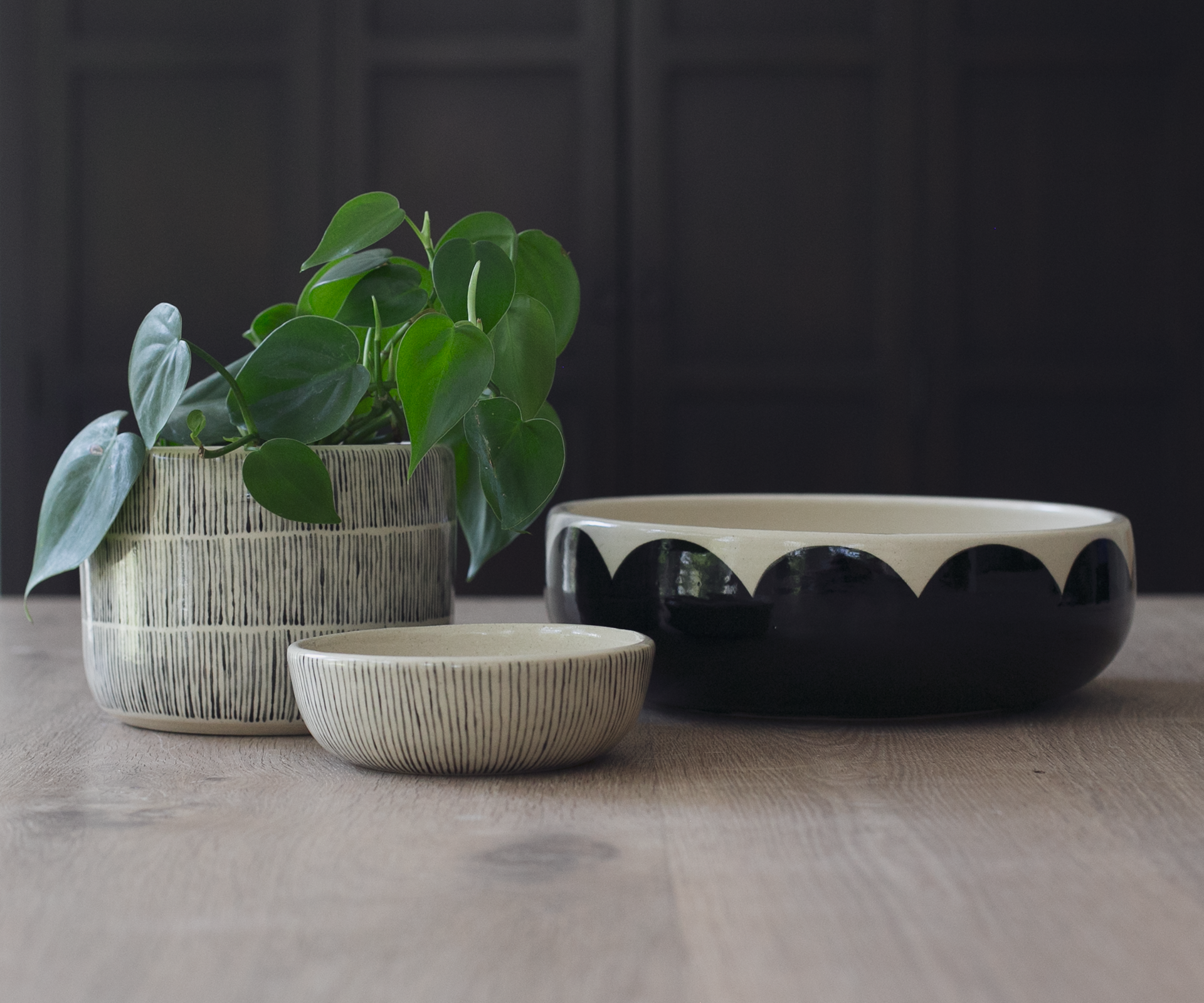 Large Black Scallops Bowl - $88
