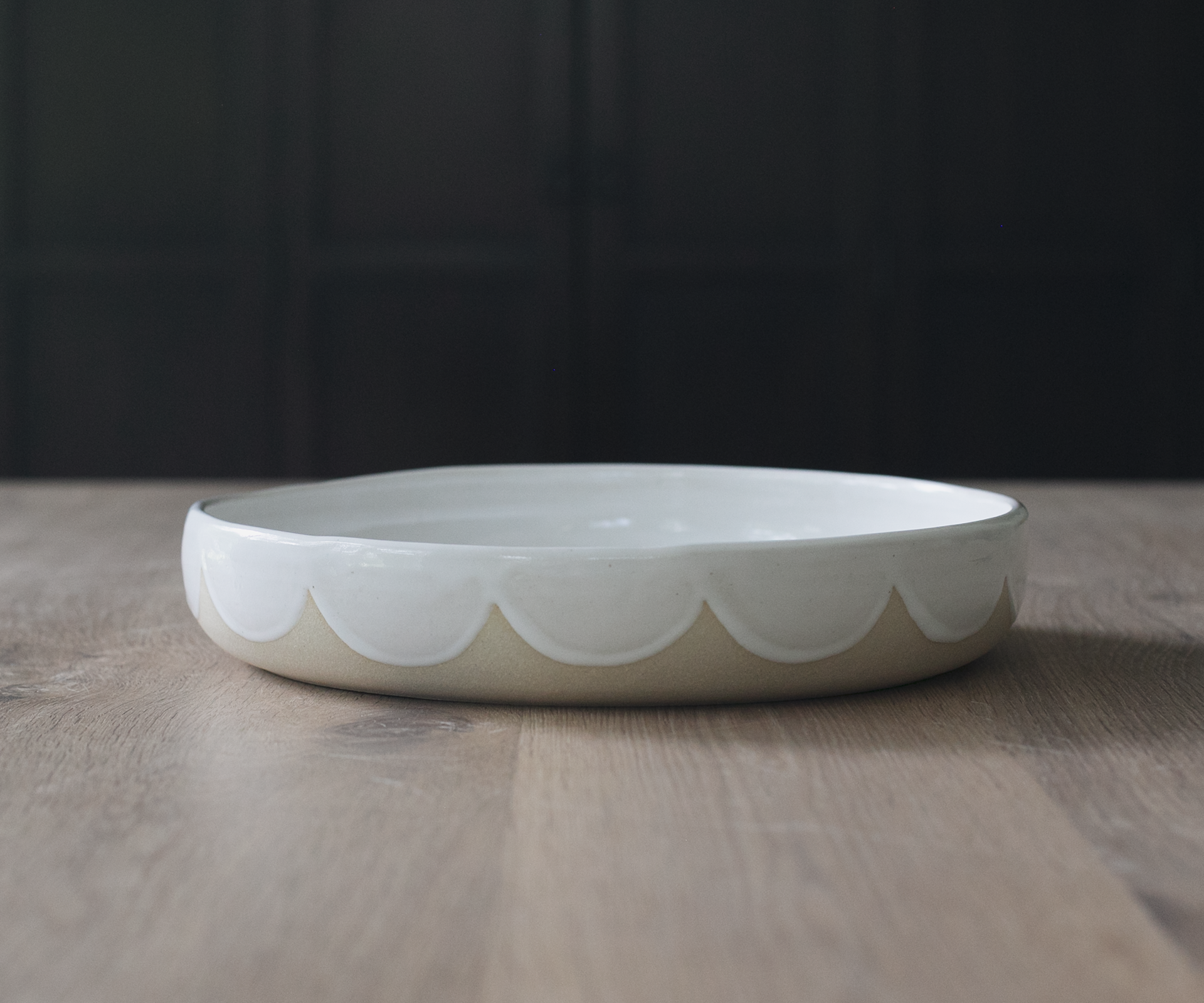 White Scallop Serving Platter - $92
