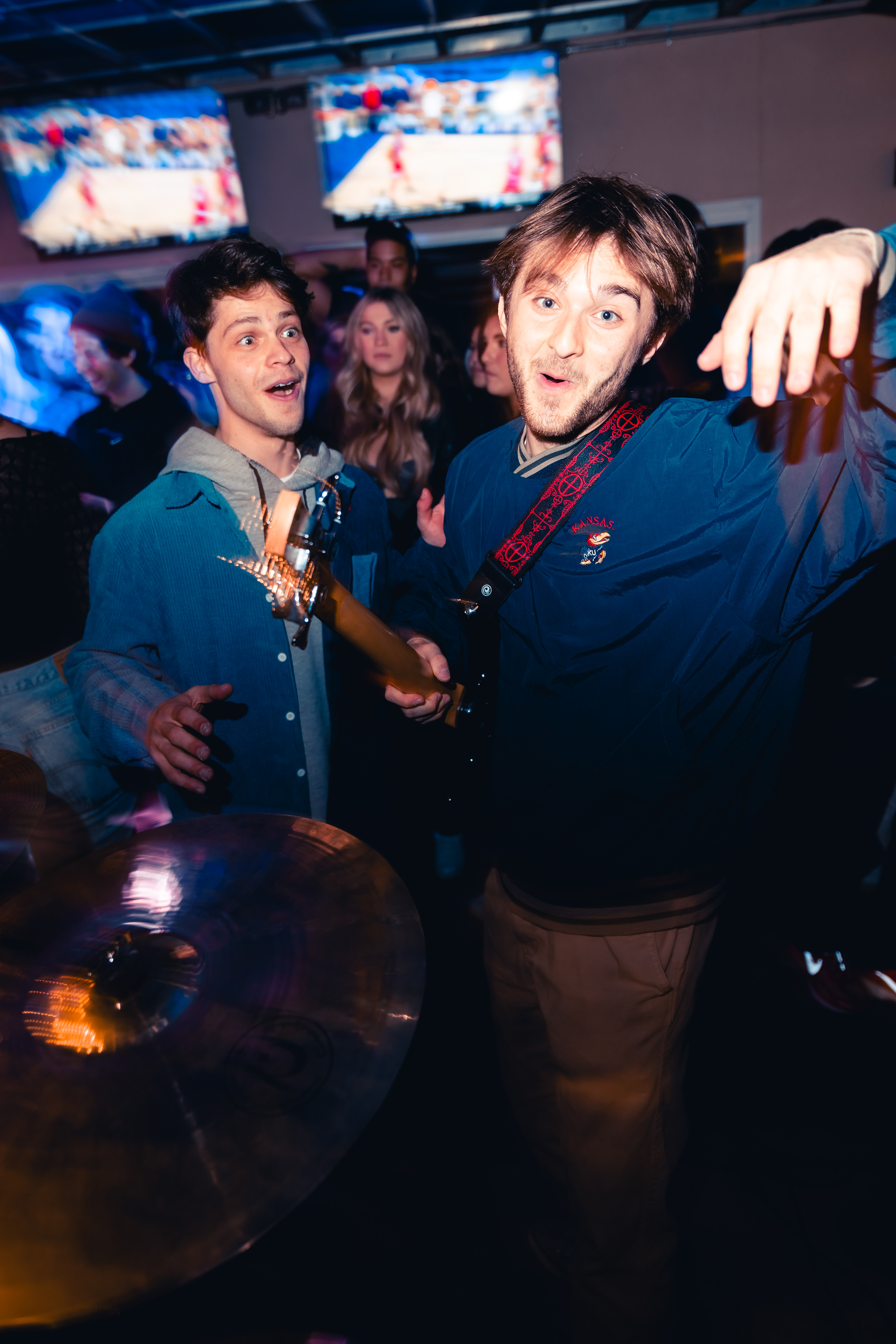 Jack and I being surprised about something at The Bull, photo by Chad Cushing