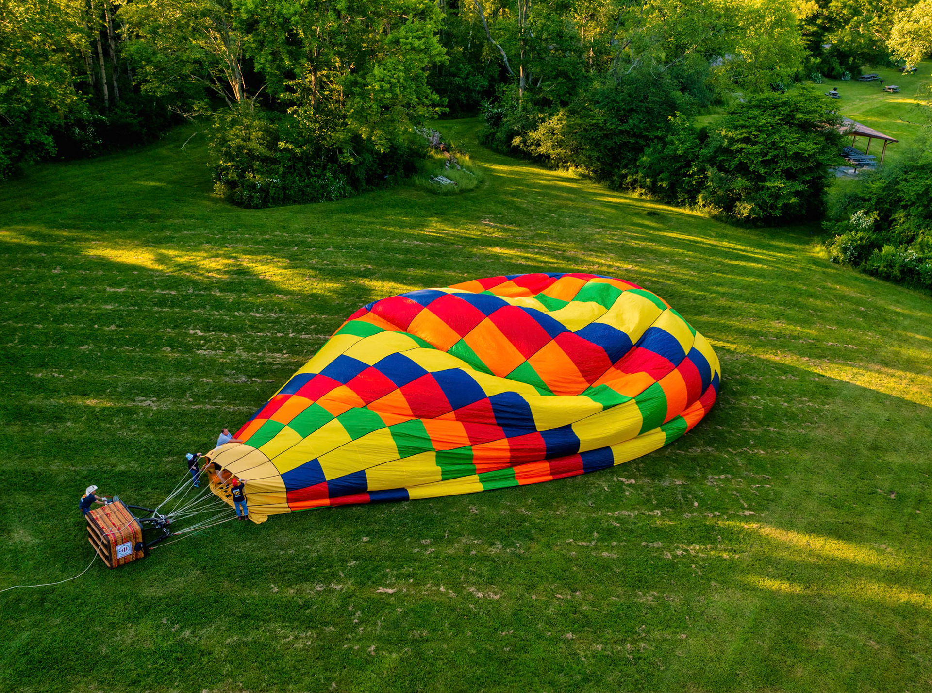 Balloon launch prep at Lackawanna State Park