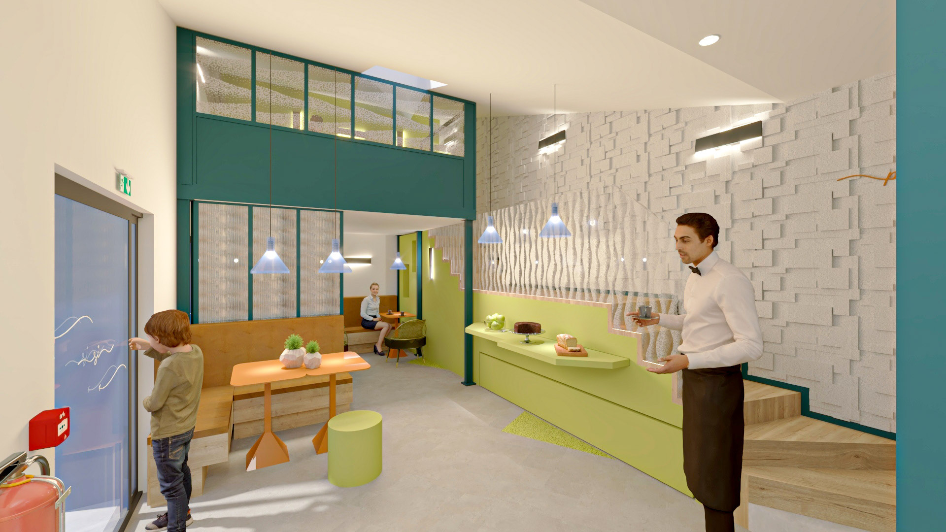 Projet Hôtel Si - Salle commune polyvalente (restauration et télétravail)