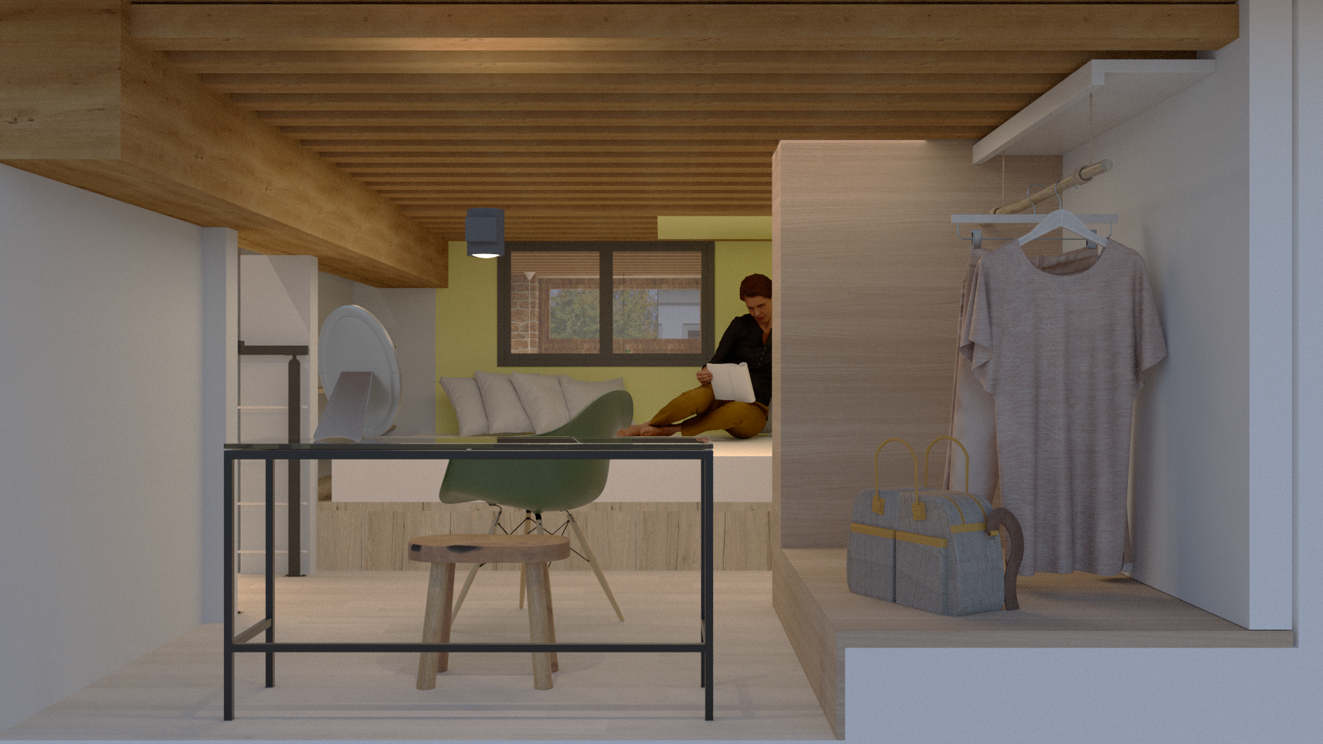 Chambre sur mezzanine