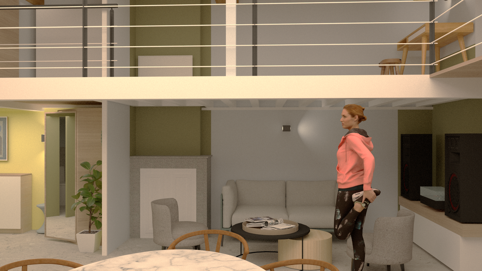 Nouveau salon / mezzanine plus aérien