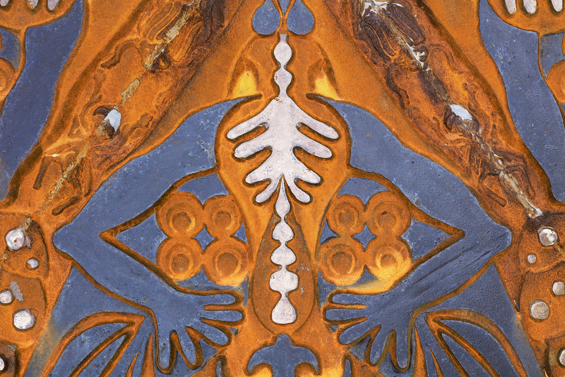 We pressed our bellies together and kicked our feet, we became something so alien that we mo longer had natural predators, 2022. Cast Iron, Enamel Paint. 72 x 72 x 1.25 inches.