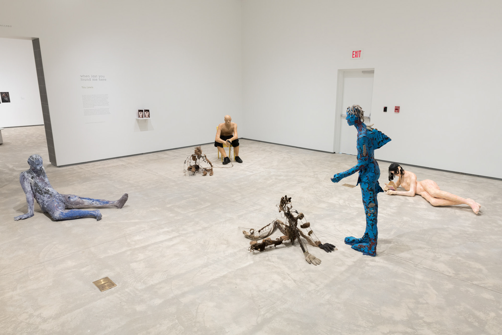 Installation view. (left to right) What in the water? (time capsule #3), 2018, you lose shreds of your truth every time I remember you, 2017, I the spirit conductor come to tell you we were here before this, 2018, and the cause and cure is you, 2017