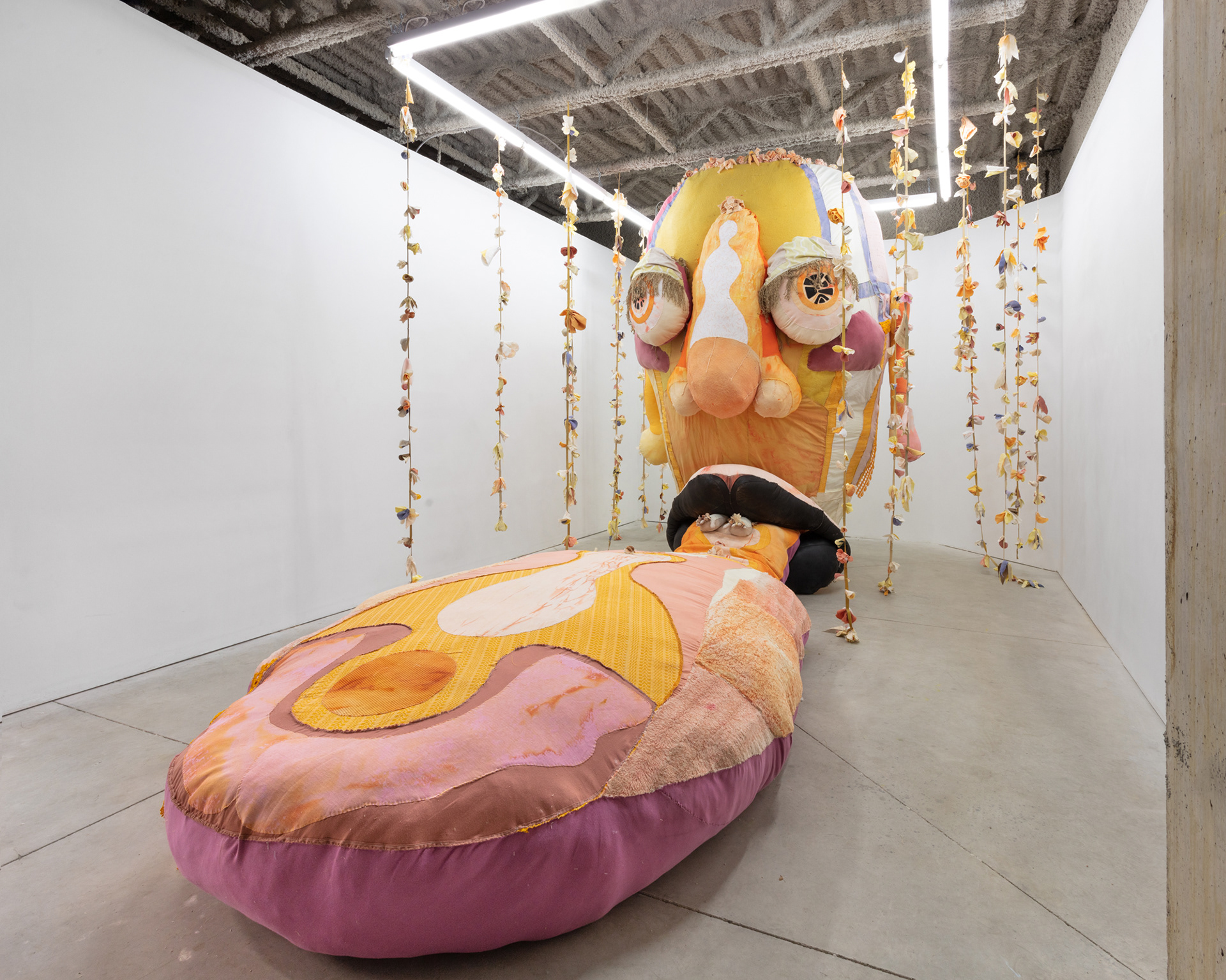 Installation view: Tau Lewis, Triumphant Alliance of the Ubiquitous Blossoms of Incarnate Souls at Cooper Cole, Toronto, Canada
