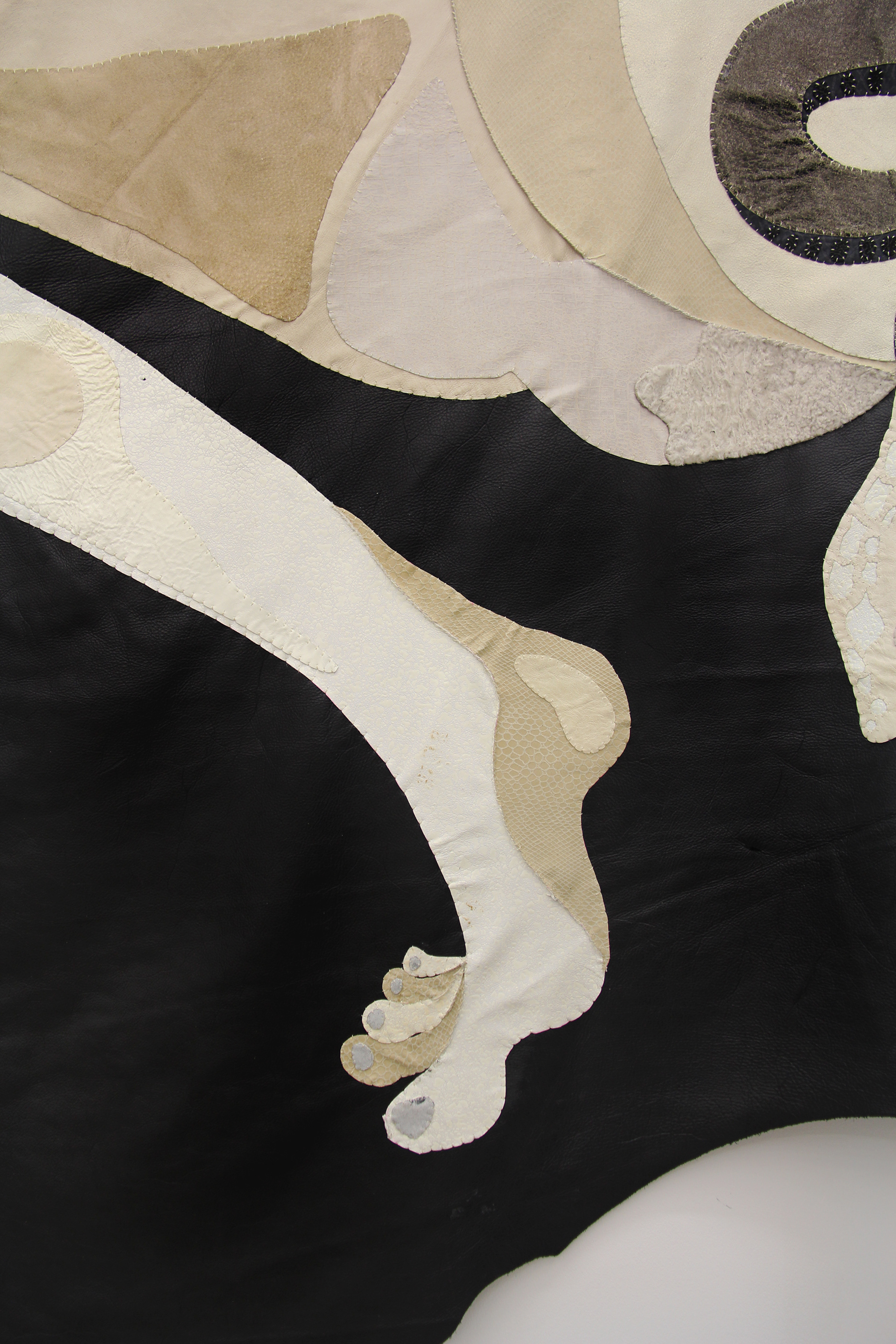 sword of war, 2020. Hand sewn leather. 125.25 x 110.25 in (318 x 280 cm).