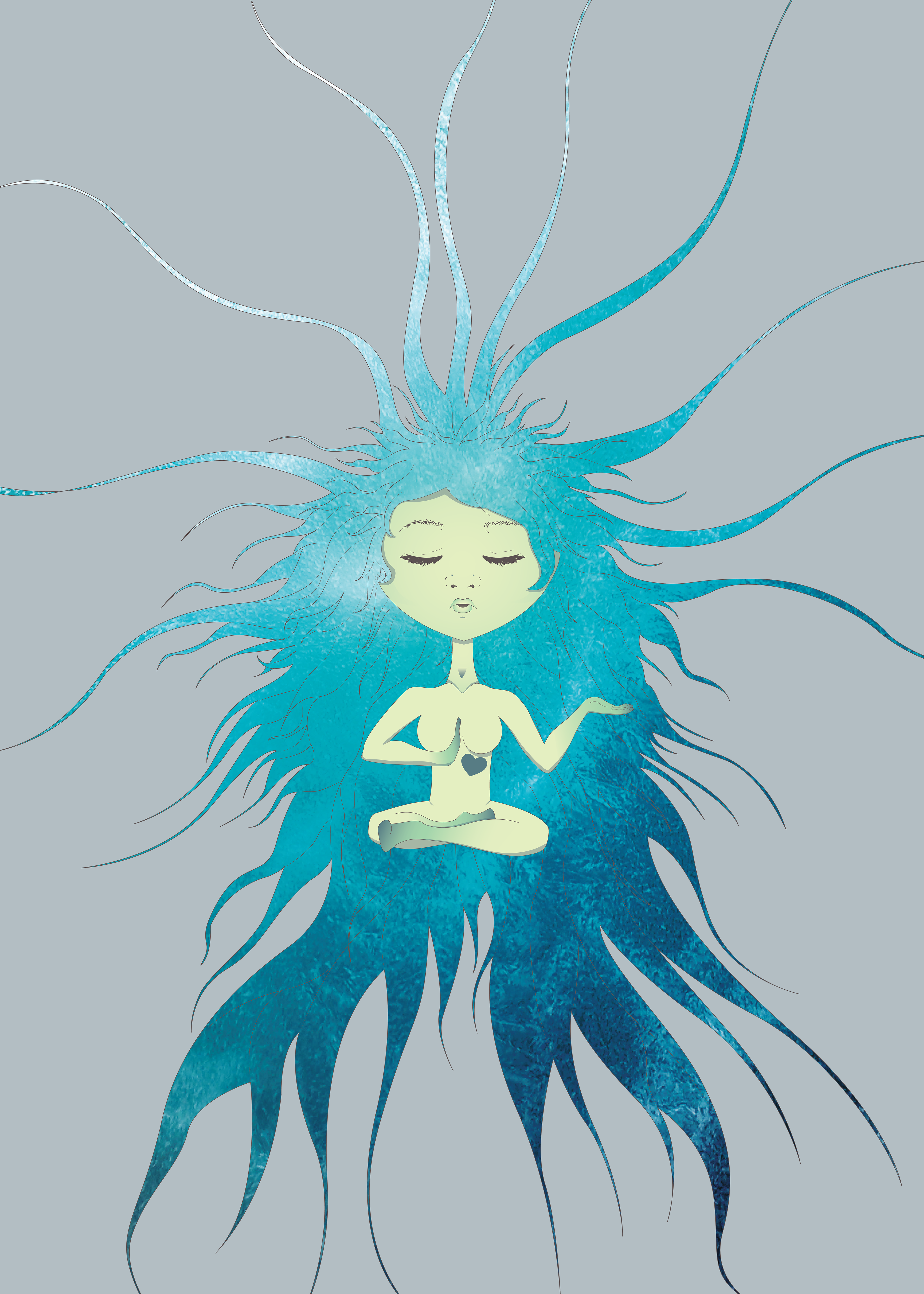 Blue Pastel illustration