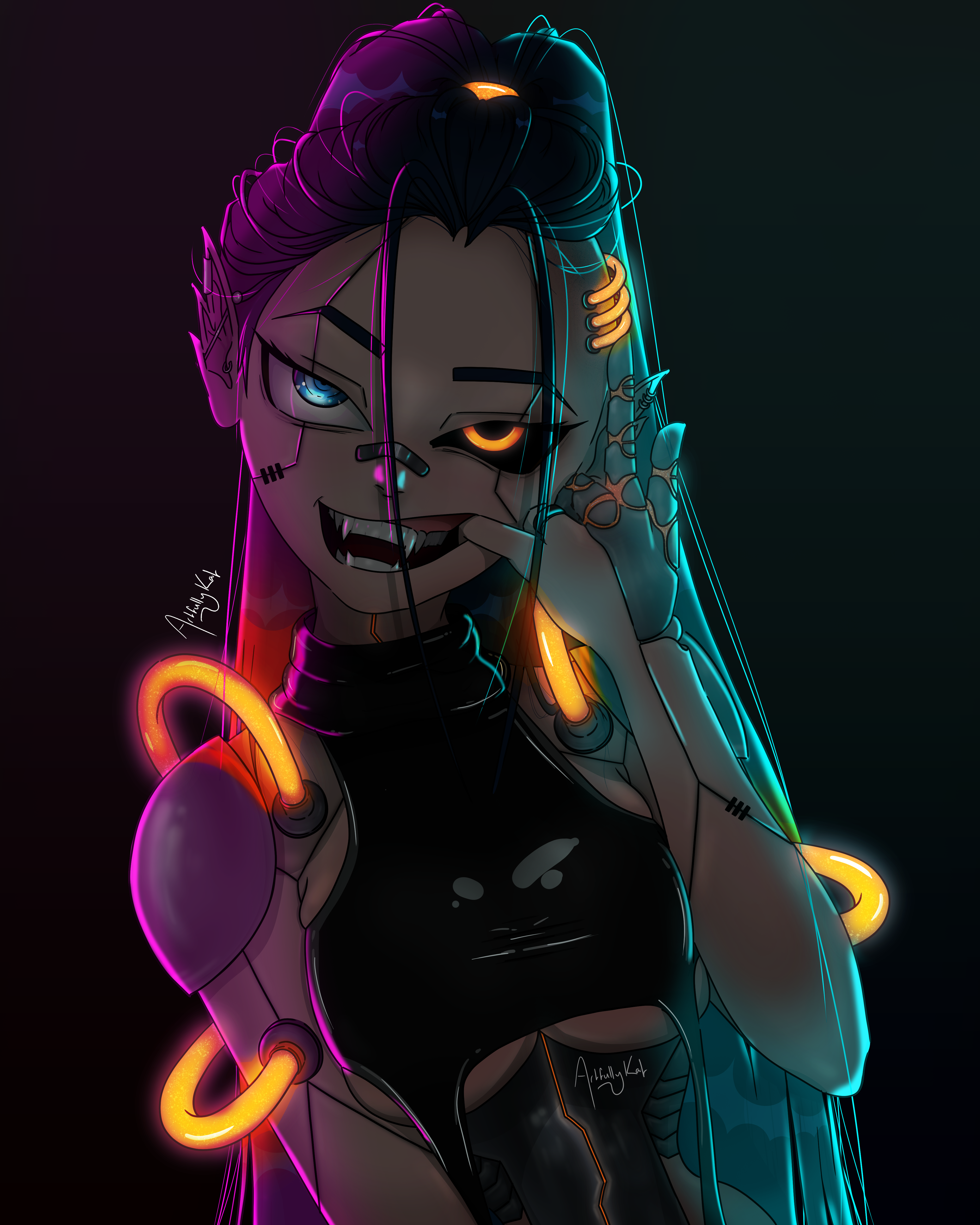 Alex - Anime styled cyber girl artwork