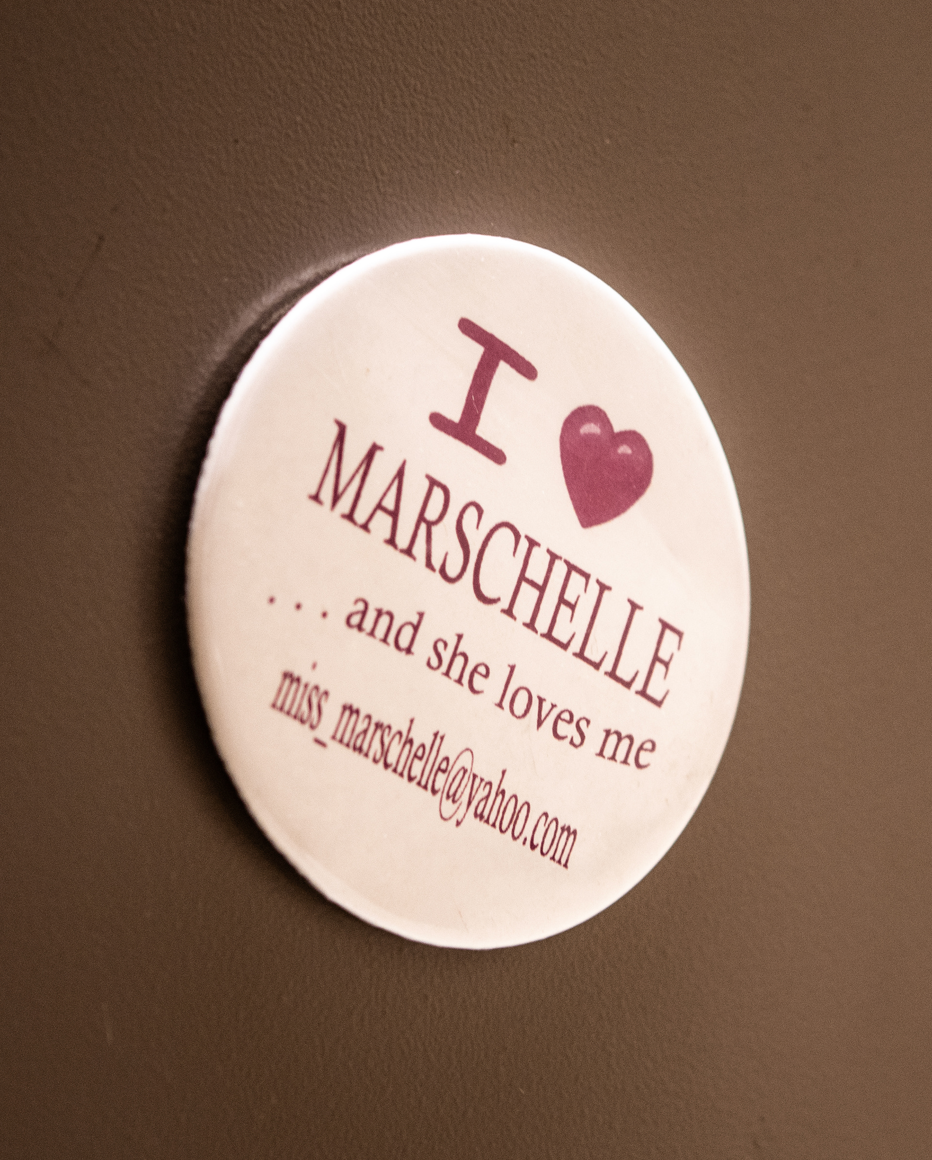 pin on the side of Marschelle McCoy’s desk in the Biological Sciences Building on Feb. 22.