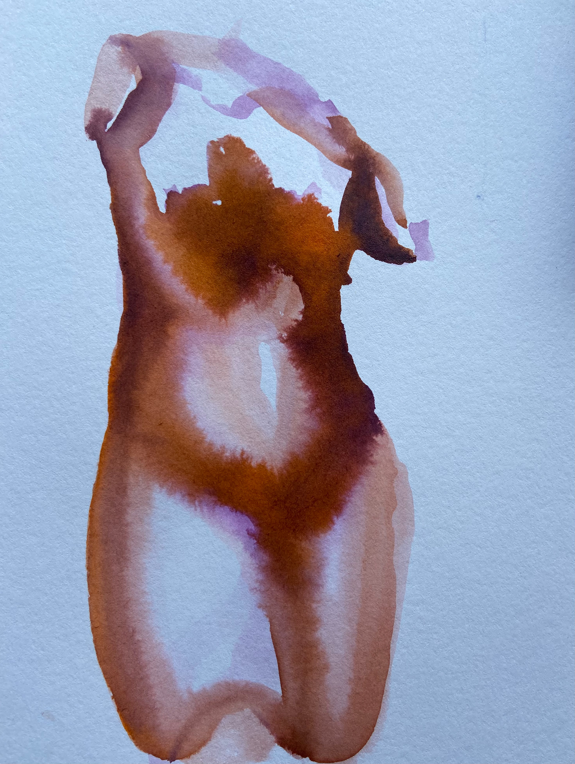 Food dye on watercolour paper