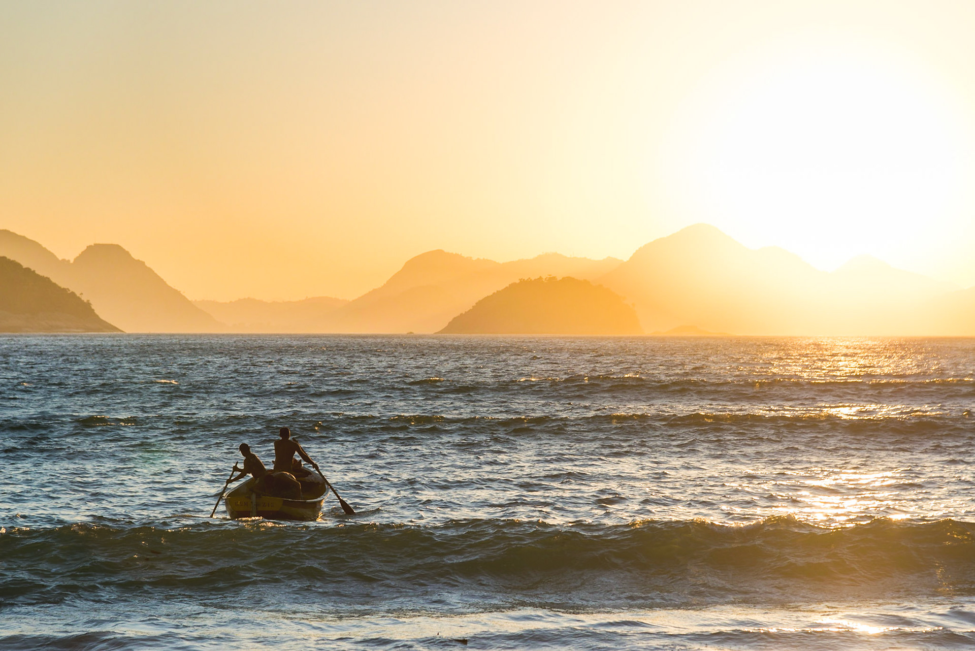 Sailing into the sun - Copacabana Beach - Rio de Janeiro - Brazil