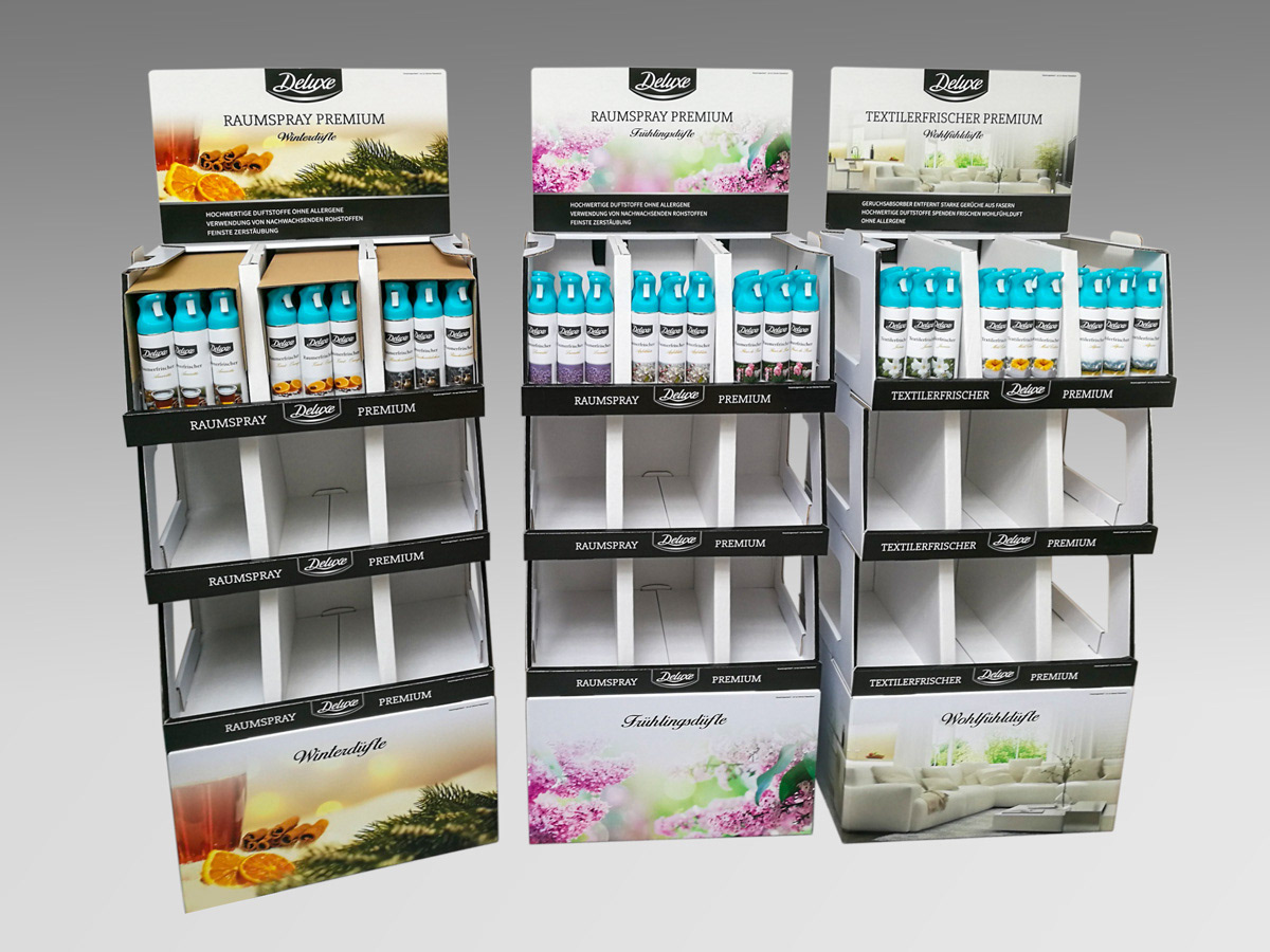 Thekendisplay-Muster für ein Sortiment der Marke Deluxe vom Discounter Lidl