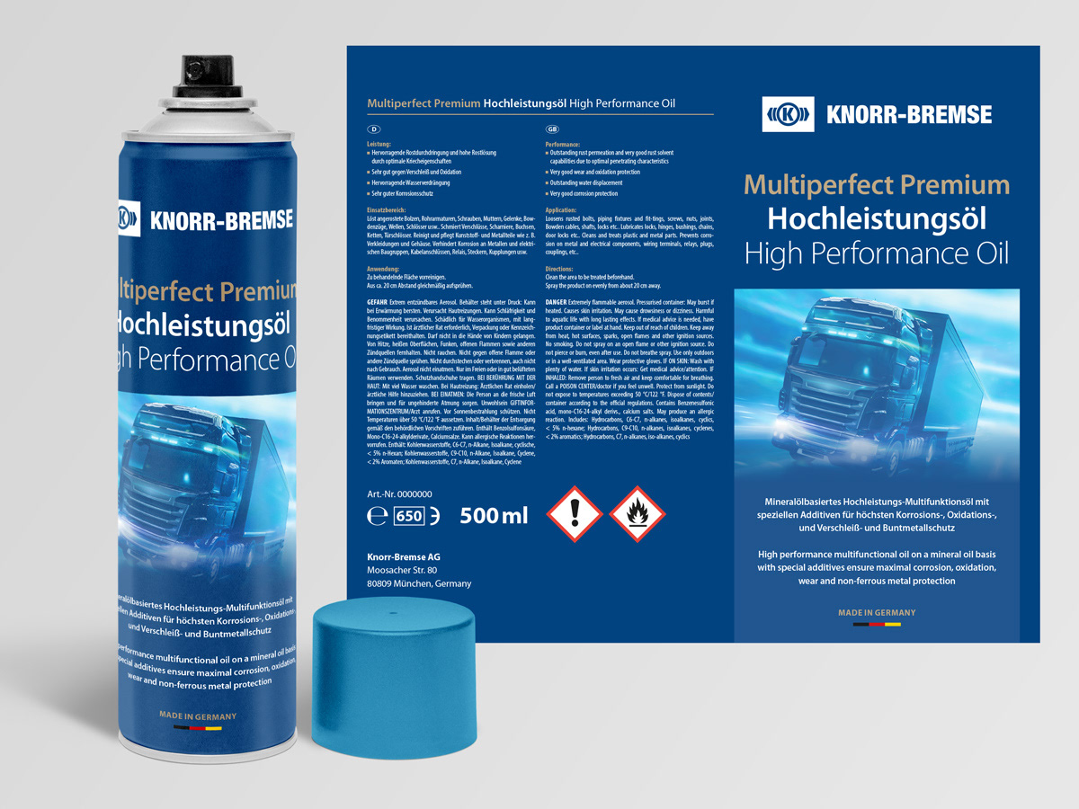Produktmuster-Grafik für Aerosole von Knorr-Bremse (Entwurf)