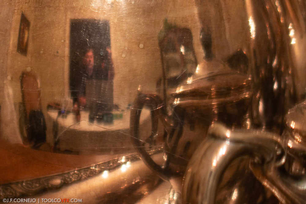 Self Portrait in a Silver Tea Set