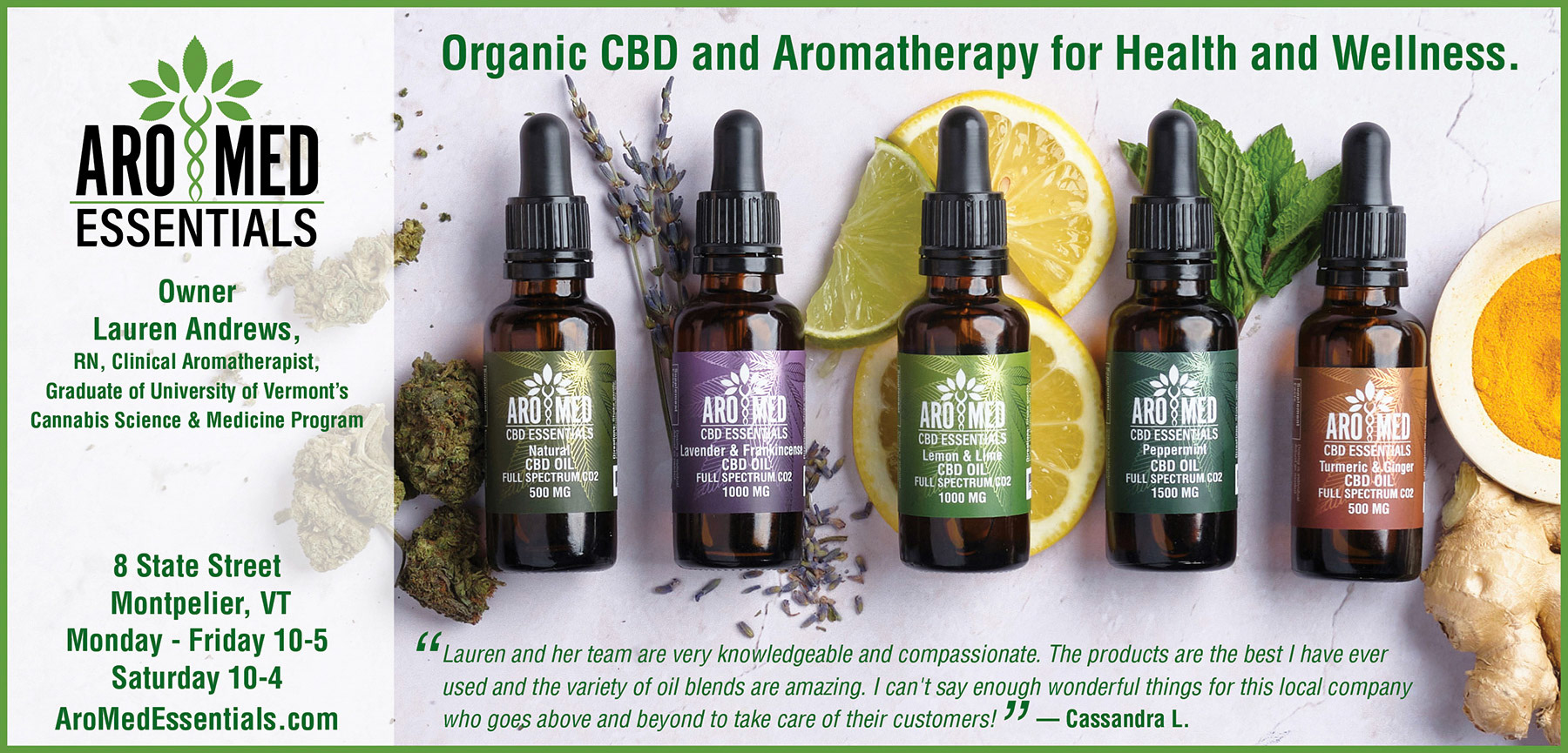 AroMed Essentials Print Ad and Label Design