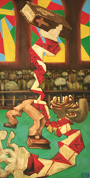 Crooked Preacher. Acrylic on canvas by Kyle Epps. Remembering William Walker.