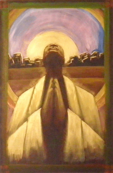 Pray for the City. Acrylic on canvas by Kyle Epps. Remembering Henry Ossawa Tanner