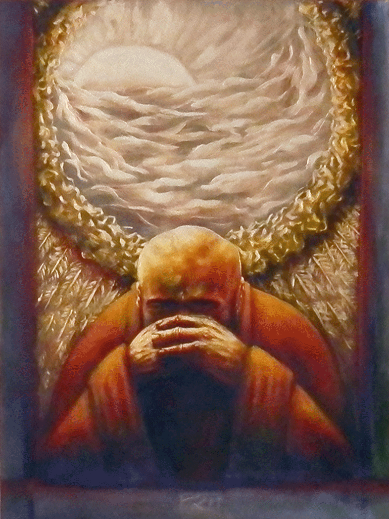 Angelic Meditation. Acrylic on canvas by Kyle Epps. Remembering Charles W. White.
