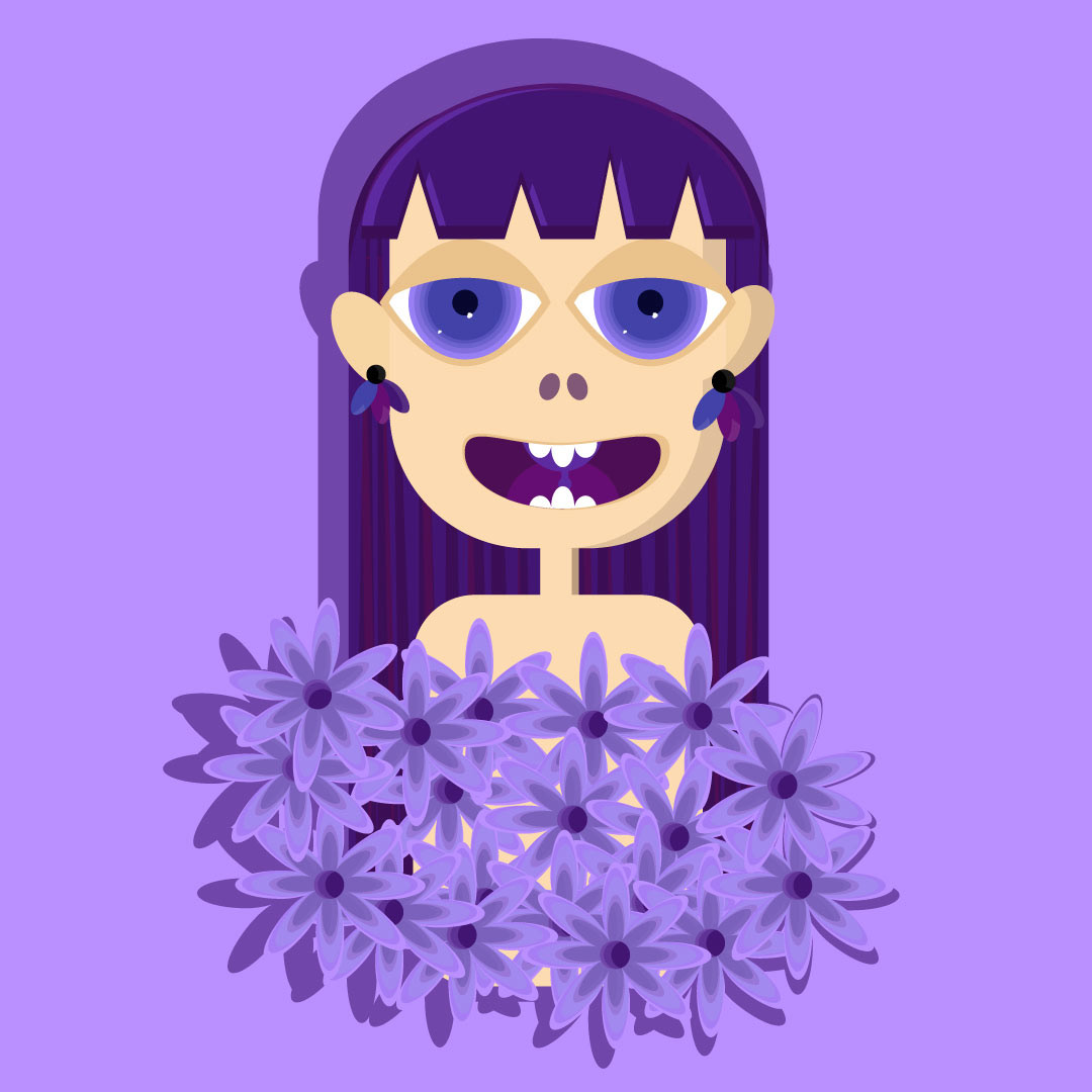 Con muchas flores