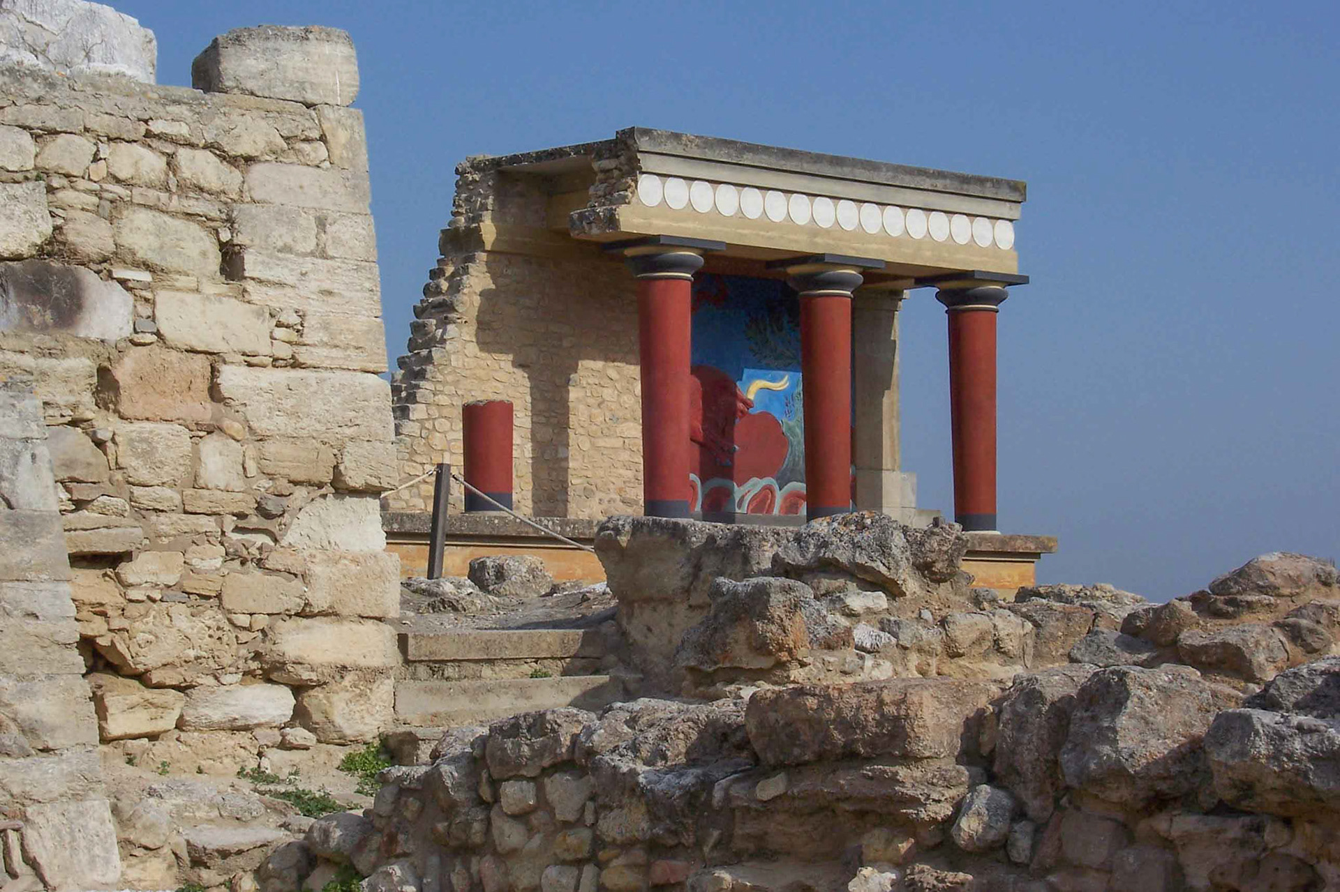 Crete Palace of Knossos, columns not original; originally made from wood