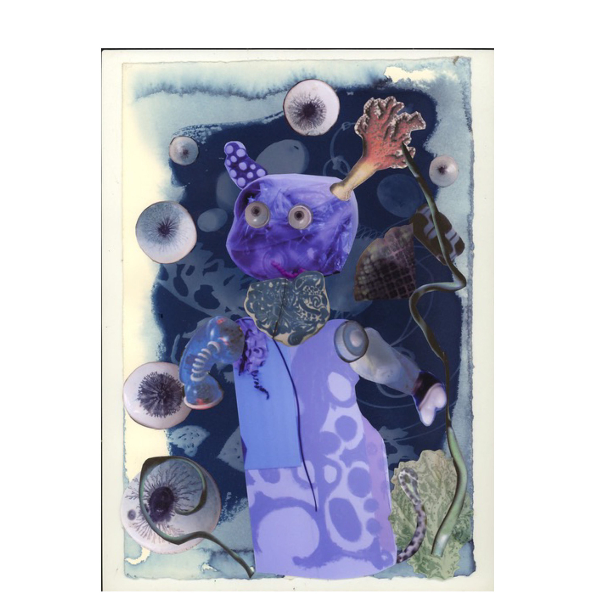 Space Flea 14- Dreamer – 11 x 7.5”, 2011, collage & cyanotype