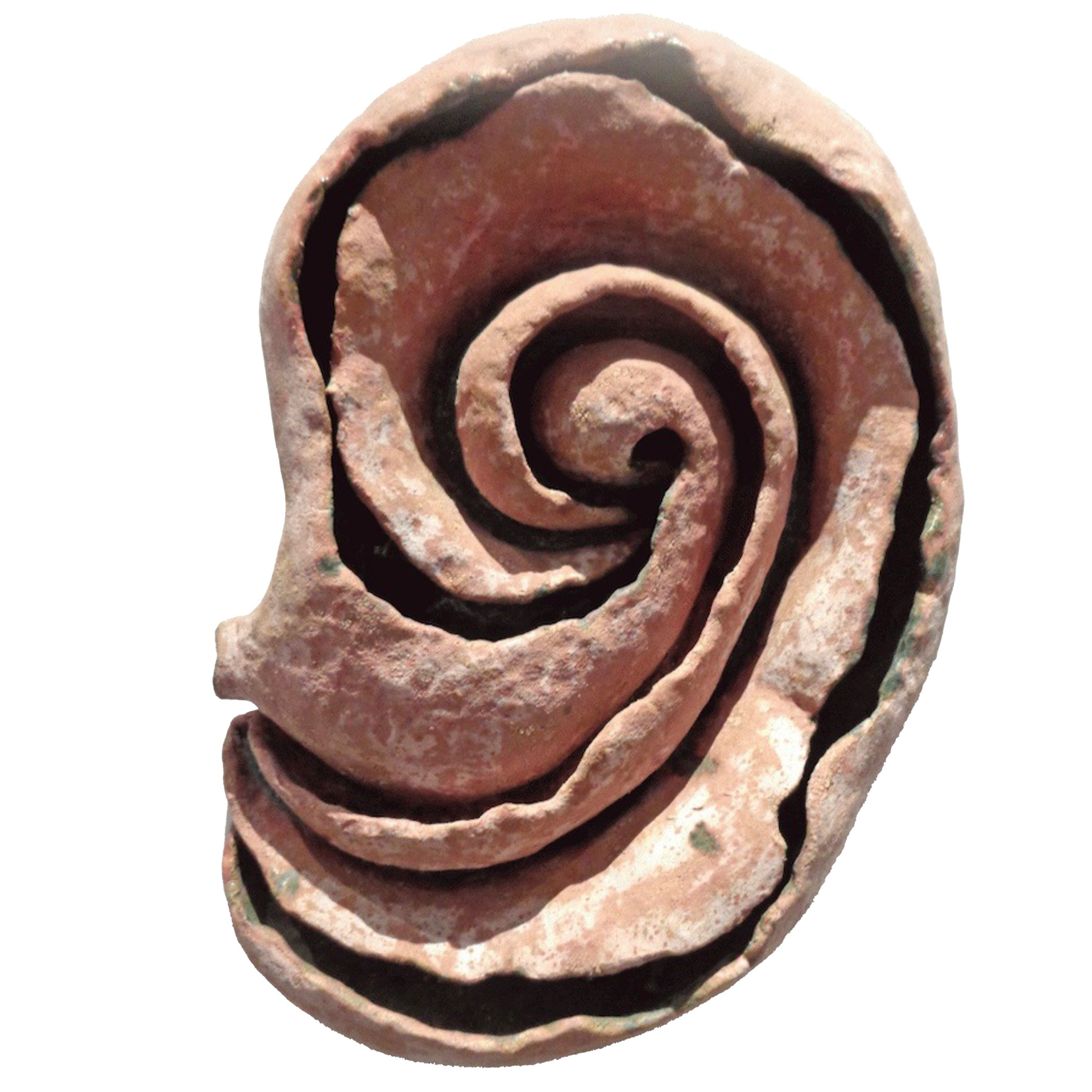 Auricle- 2003, ceramic & glass, 13 x 10.5 x 3”