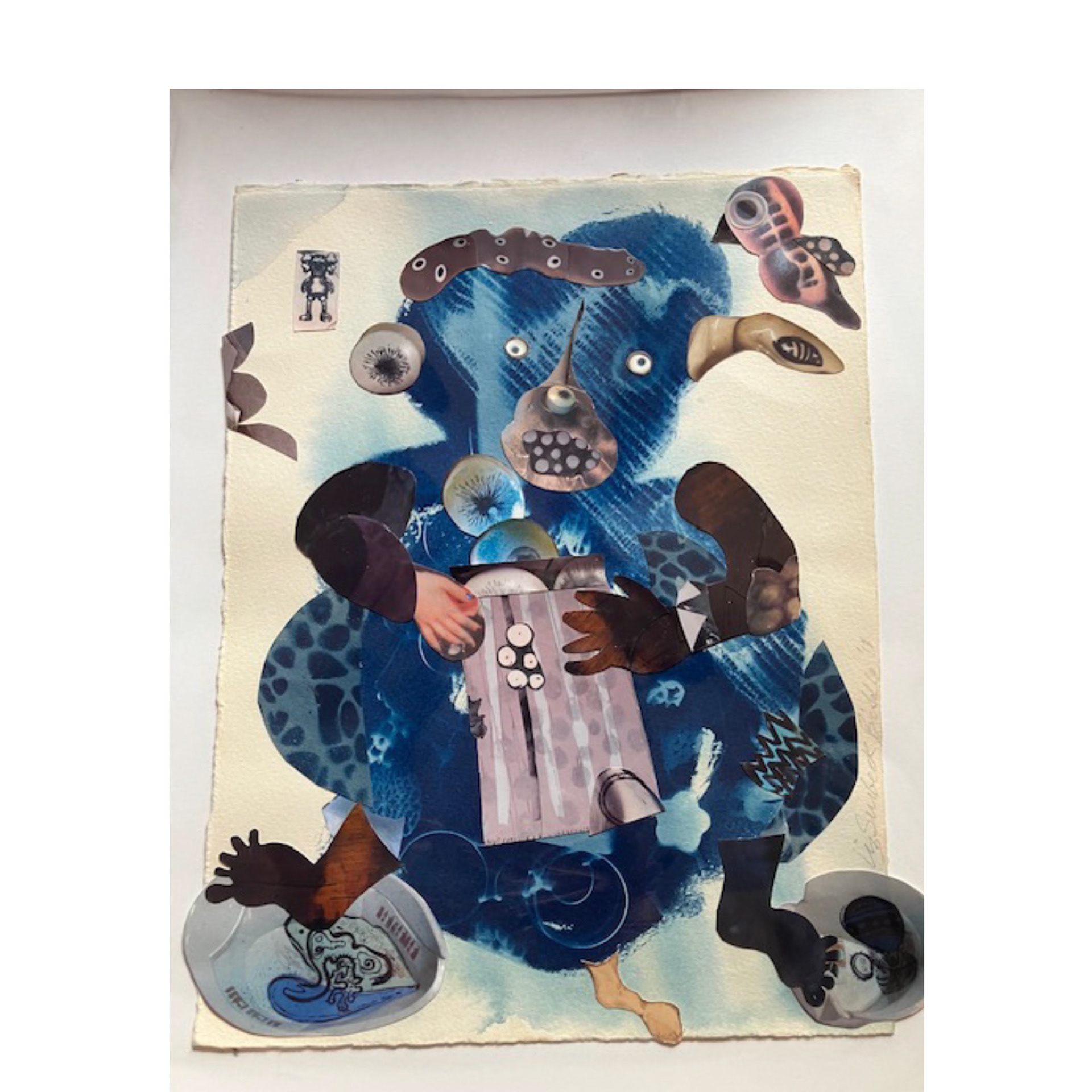 Space Flea 24/ Wild Thoughts- 11 x 8.5”,2011, collage & cyanotype