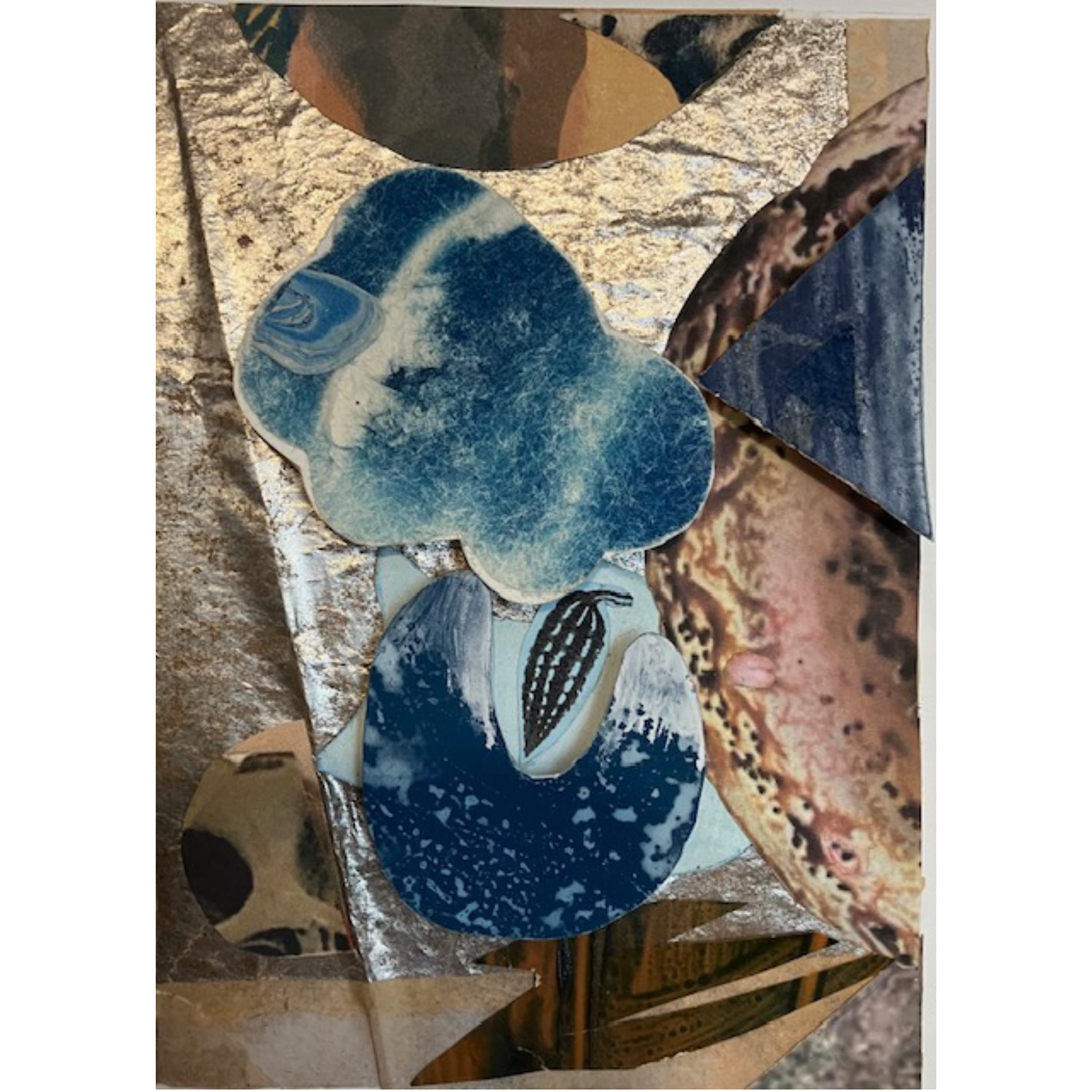 Cloud Drop- 2024- 6 x 4”, 3 d collage